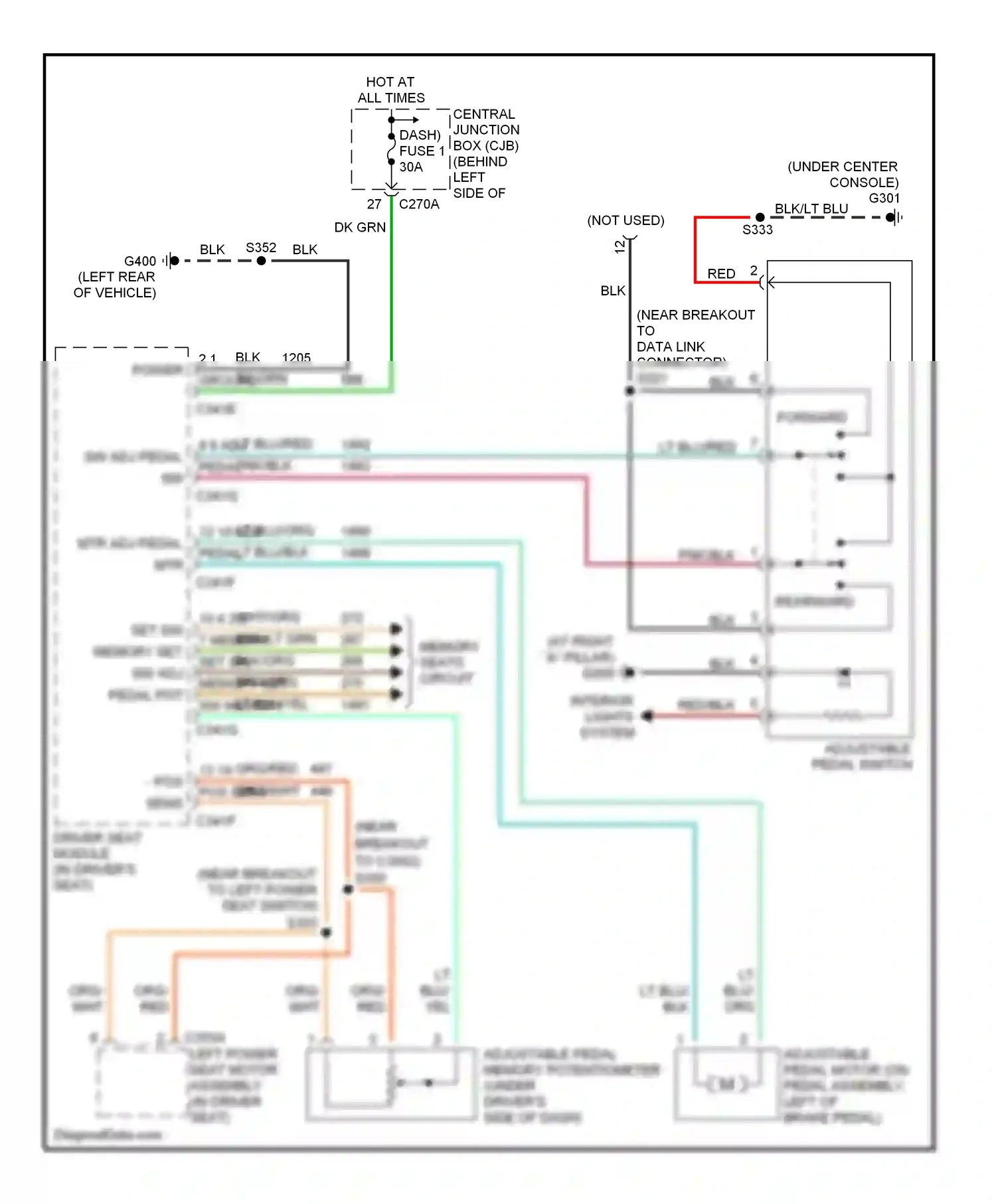 Wiring diagram pnk/blk for Ford Explorer III (2001-2006) (1 of 17)