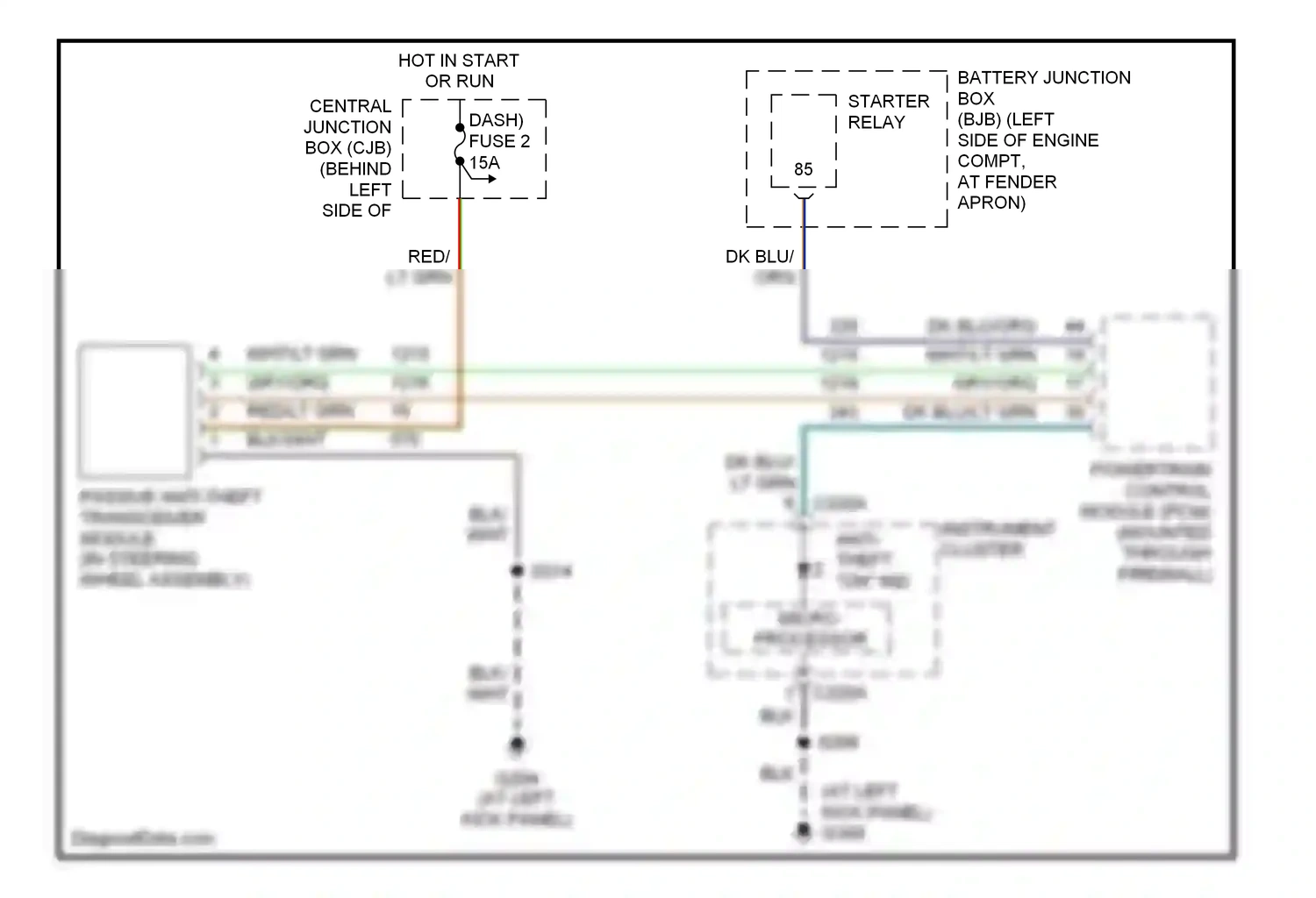 Ford Explorer III (2001-2006) powertrain control module (pcm) (mounted through firewall) wiring diagram  (6 of 9)
