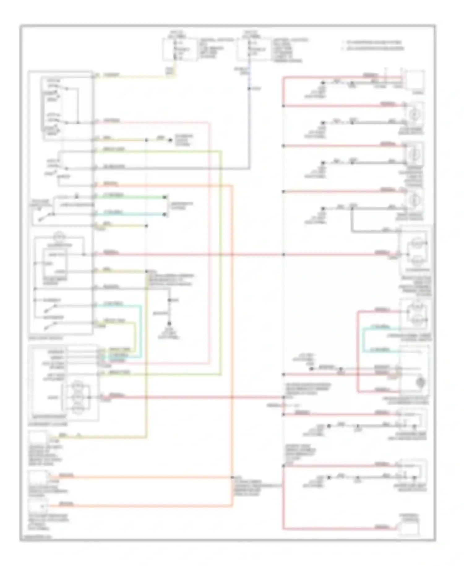 Wiring diagram rear window adjust switch for Ford Explorer III (2001-2006) (3 of 4)