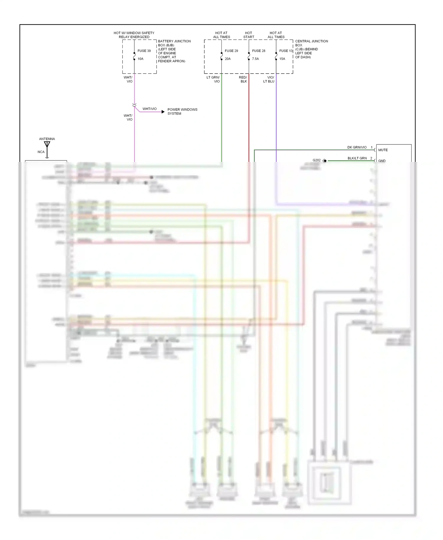 Wiring diagram vio/lt blu for Ford Explorer III (2001-2006) (2 of 2)