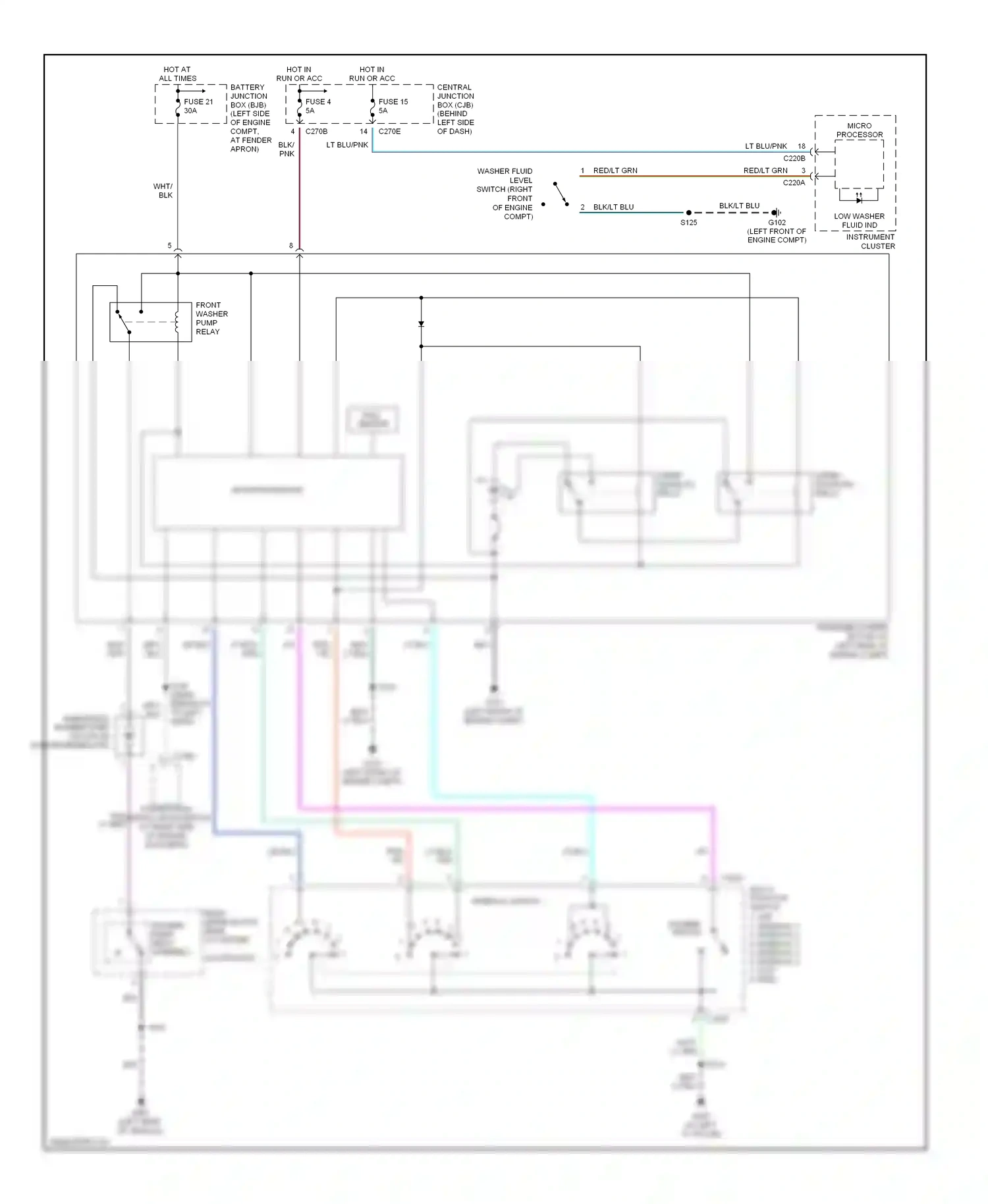 Ford Explorer III (2001-2006) washer switch wiring diagram  (1 of 1)