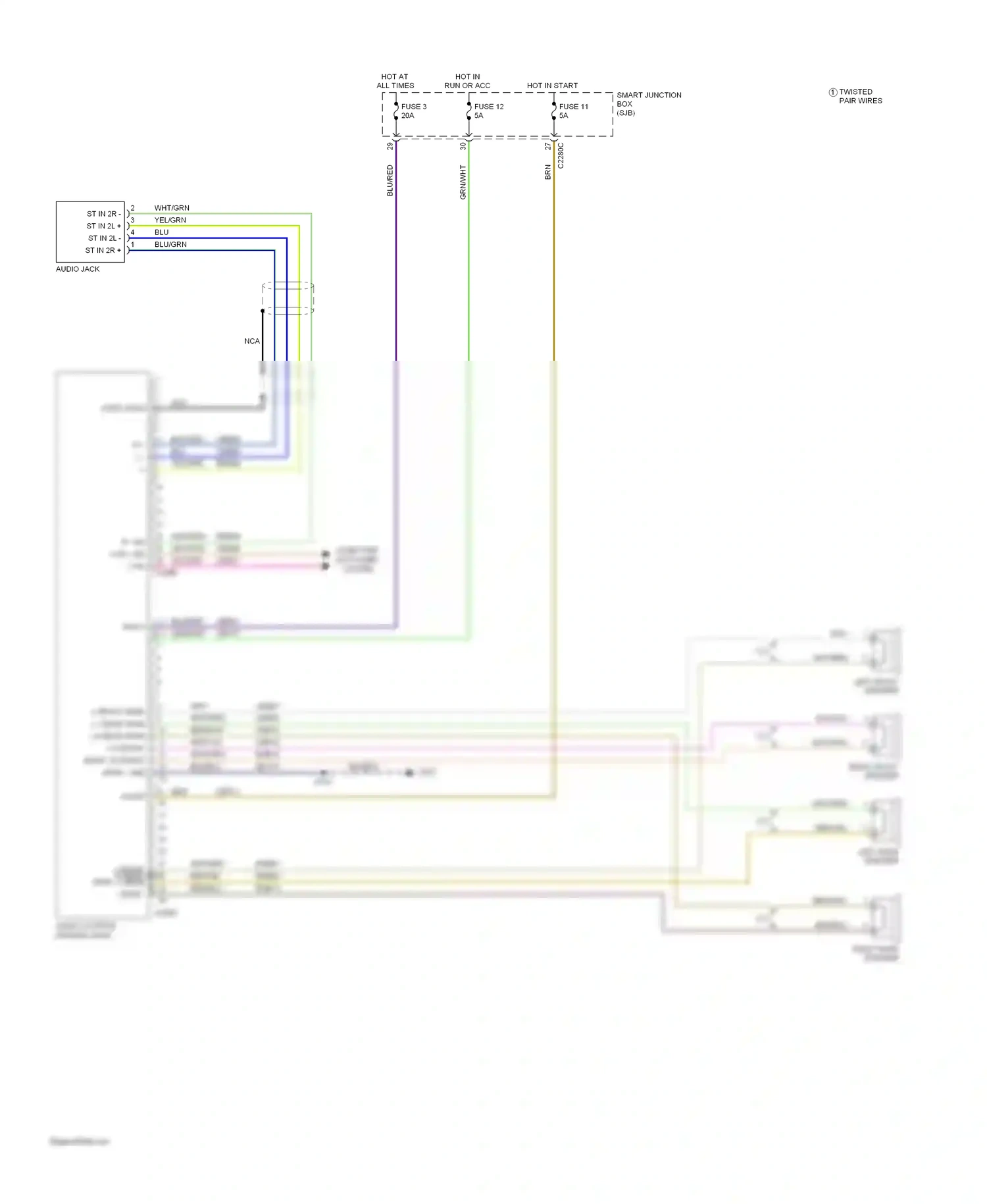 Ford Explorer IV (2005-2010) 1 2 b + r/acc wiring diagram  (1 of 1)