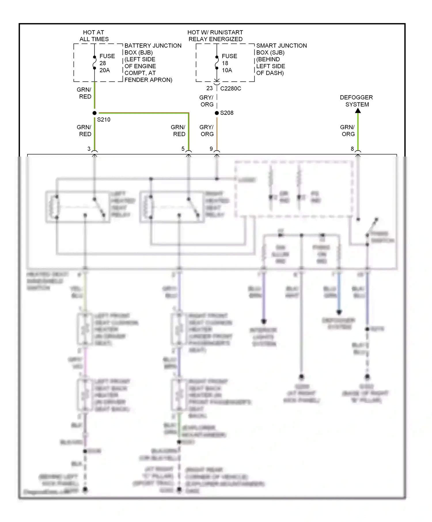 Ford Explorer IV (2005-2010) (behind left kick panel) wiring diagram  (14 of 25)