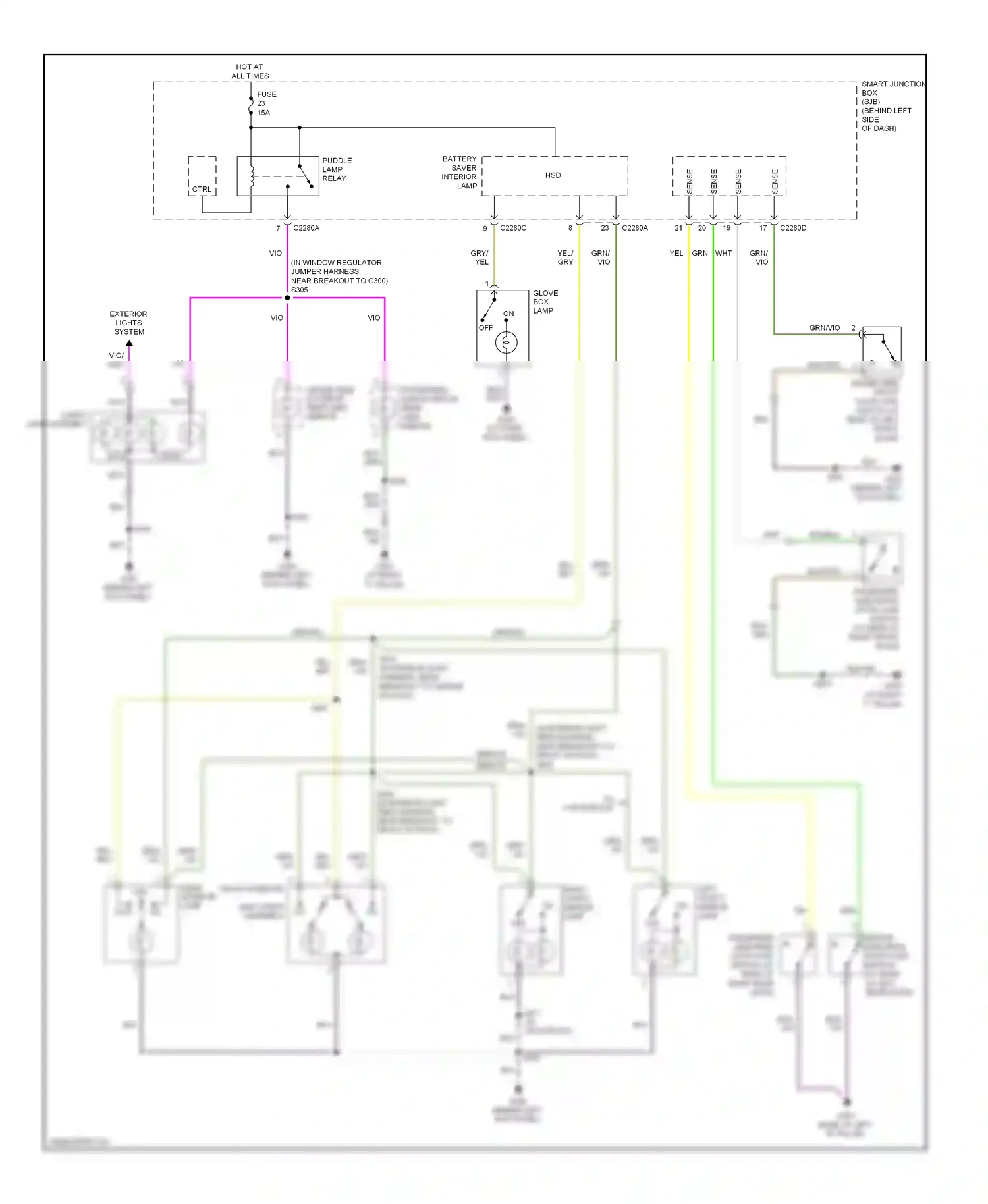 Ford Explorer IV (2005-2010) (behind left kick panel) wiring diagram  (22 of 25)