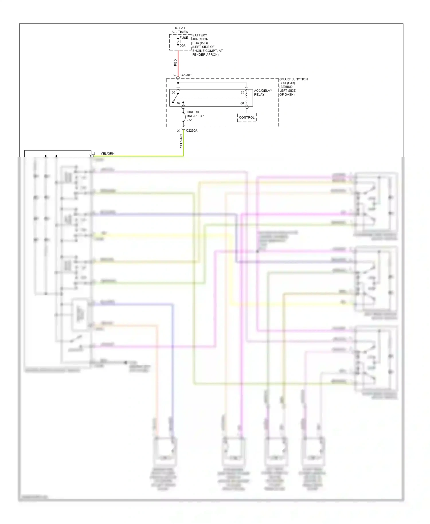 Ford Explorer IV (2005-2010) (behind left kick panel) wiring diagram  (20 of 25)