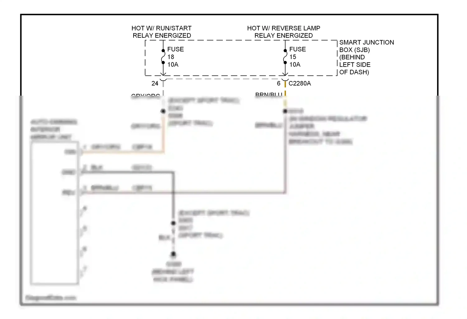 Ford Explorer IV (2005-2010) (behind left kick panel) wiring diagram  (13 of 25)