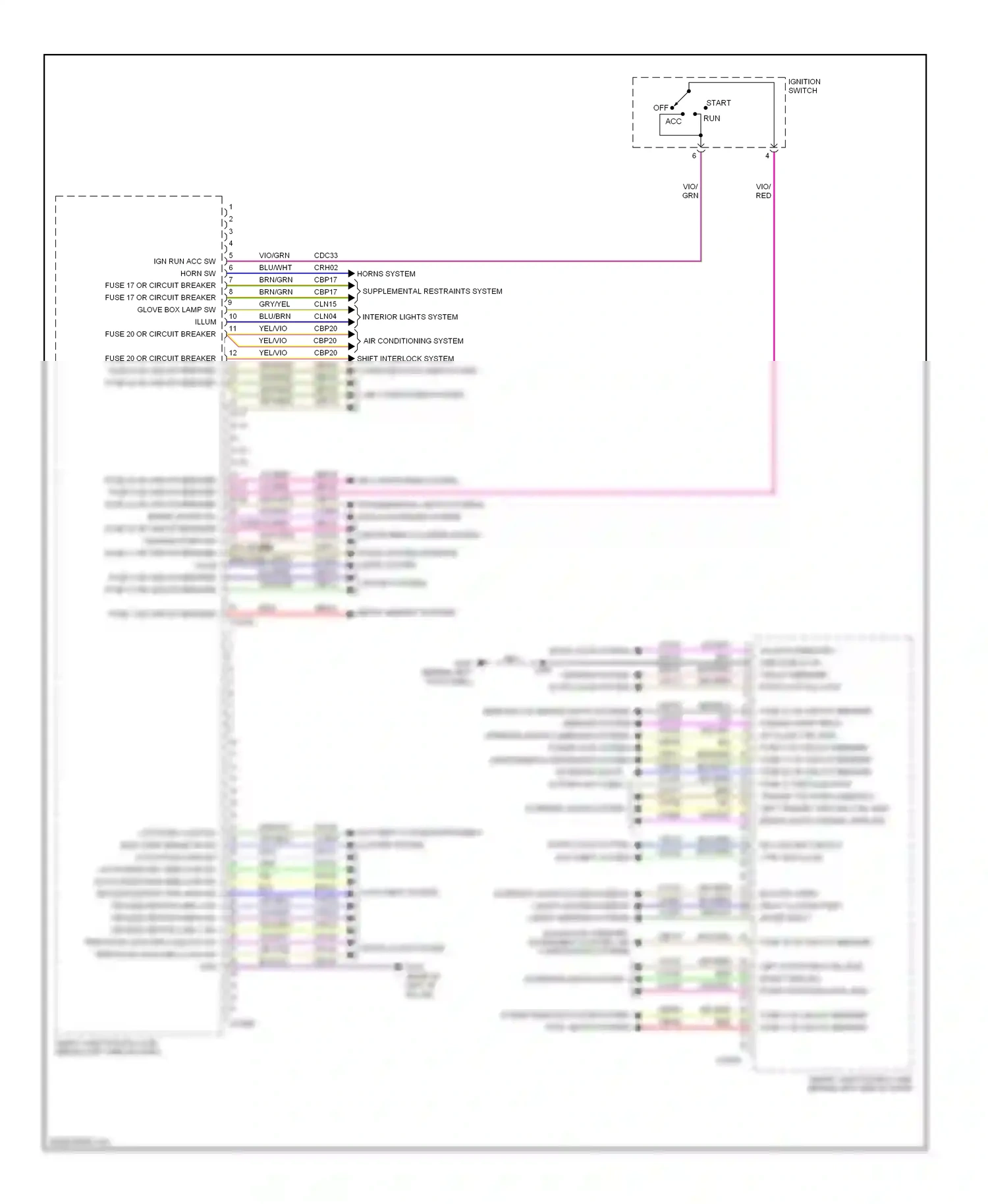 Ford Explorer IV (2005-2010) (behind left kick panel) wiring diagram  (1 of 25)
