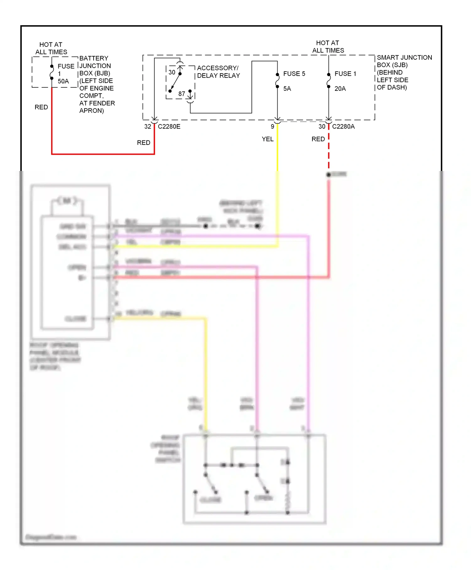 Ford Explorer IV (2005-2010) (behind left kick panel) wiring diagram  (19 of 25)