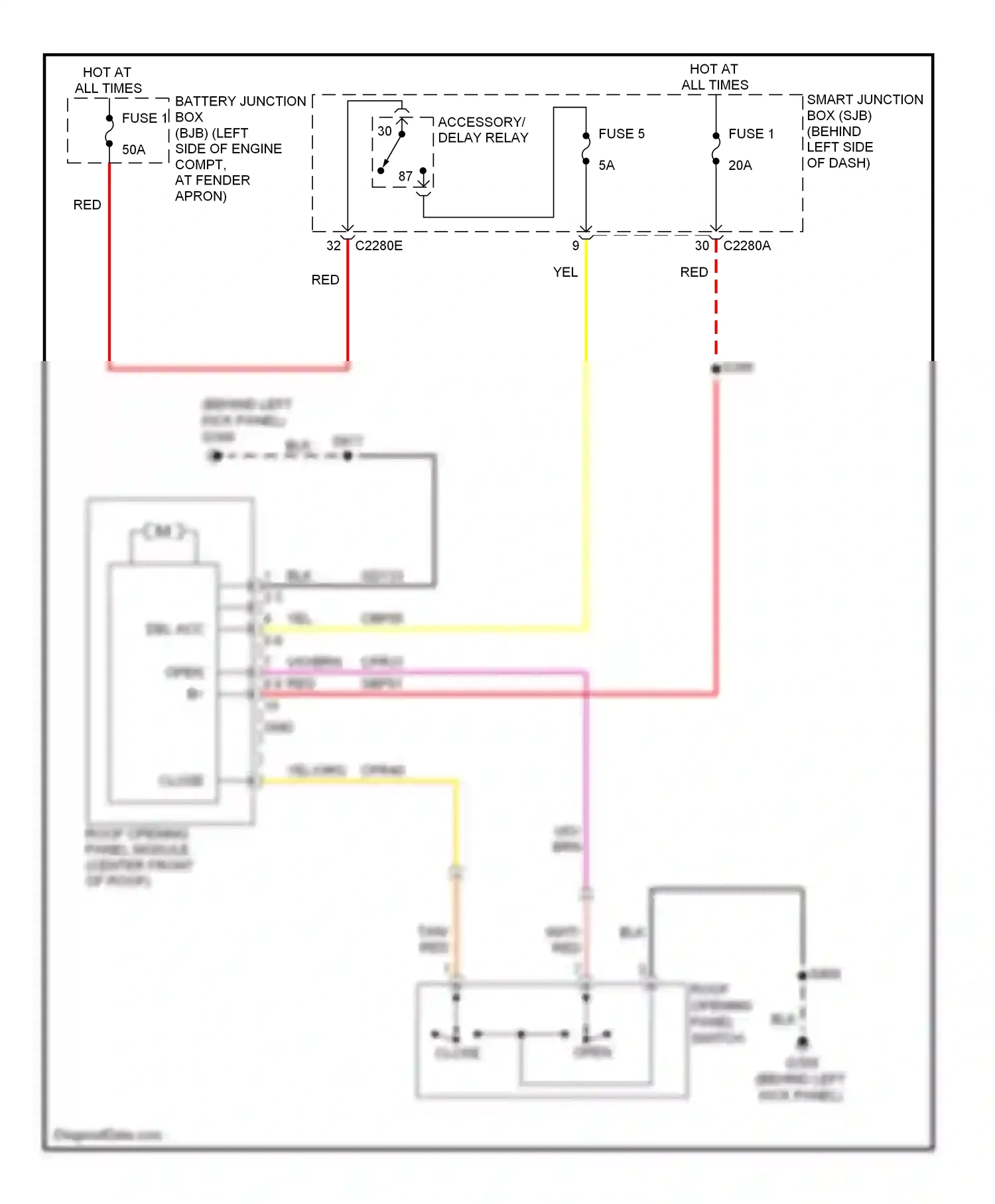 Ford Explorer IV (2005-2010) (behind left kick panel) wiring diagram  (18 of 25)