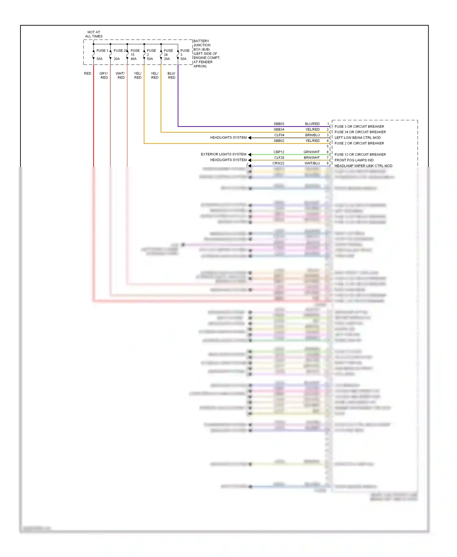 Wiring diagram brn/yel for Ford Explorer IV (2005-2010) (2 of 21)