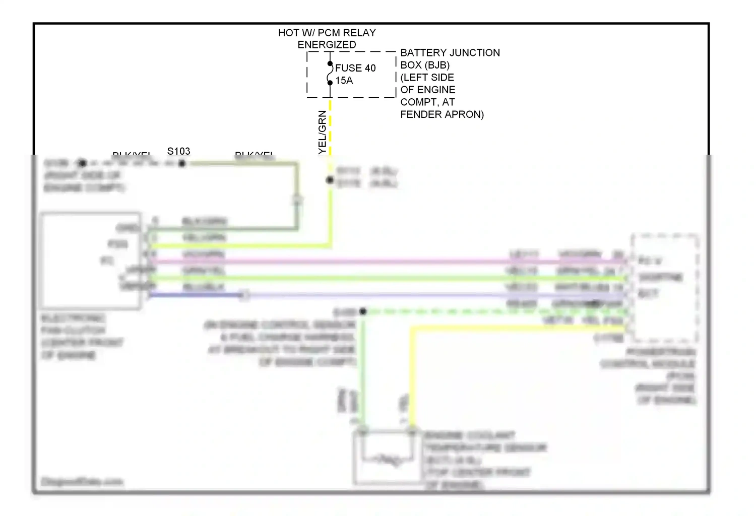 Ford Explorer IV (2005-2010) engine coolant temperature sensor (ect) (4.0l) (top center front of engine) wiring diagram  (1 of 1)