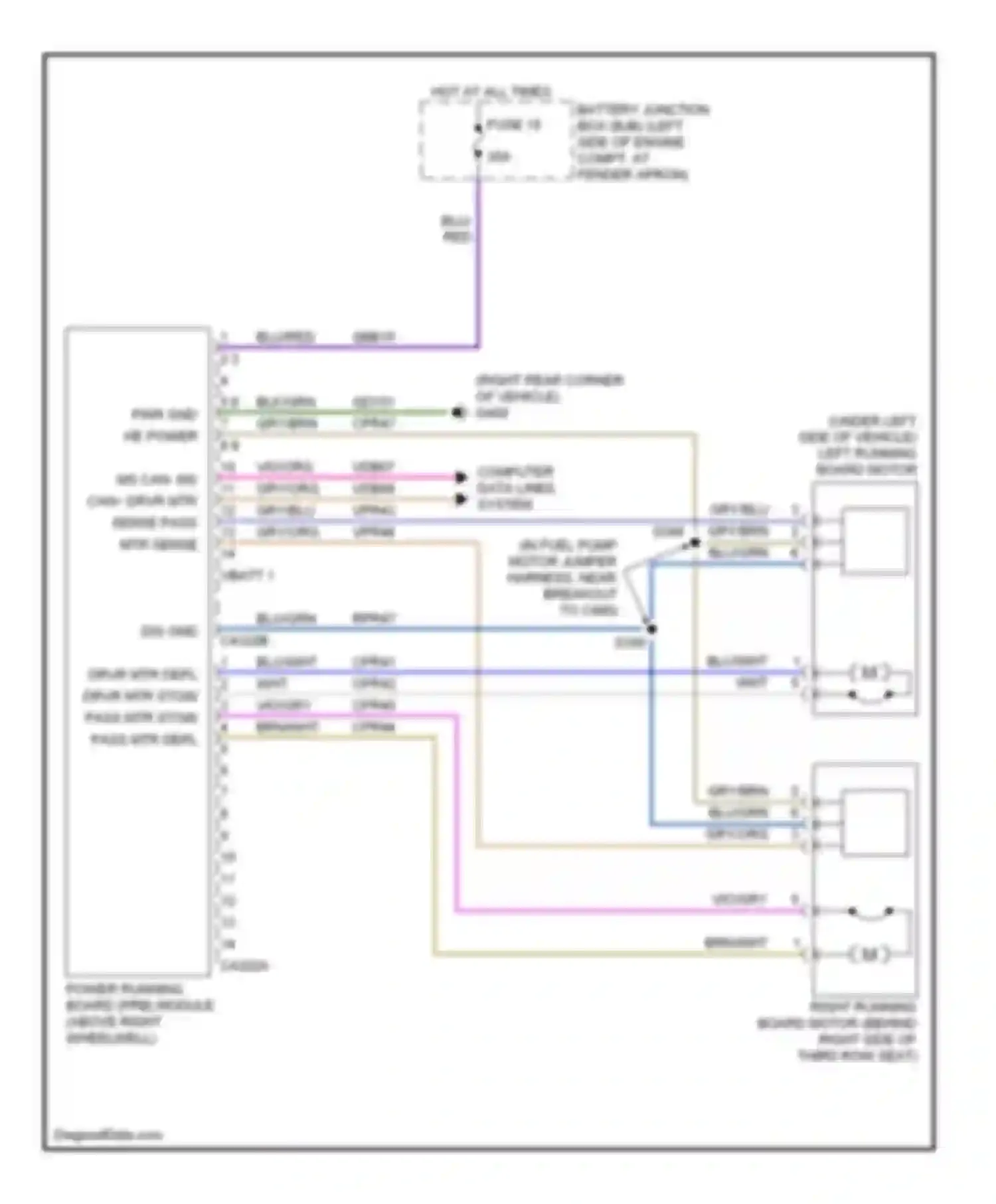 Wiring diagram ms can- ms can+ drvr mtr sense pass mtr sense for Ford Explorer IV (2005-2010)