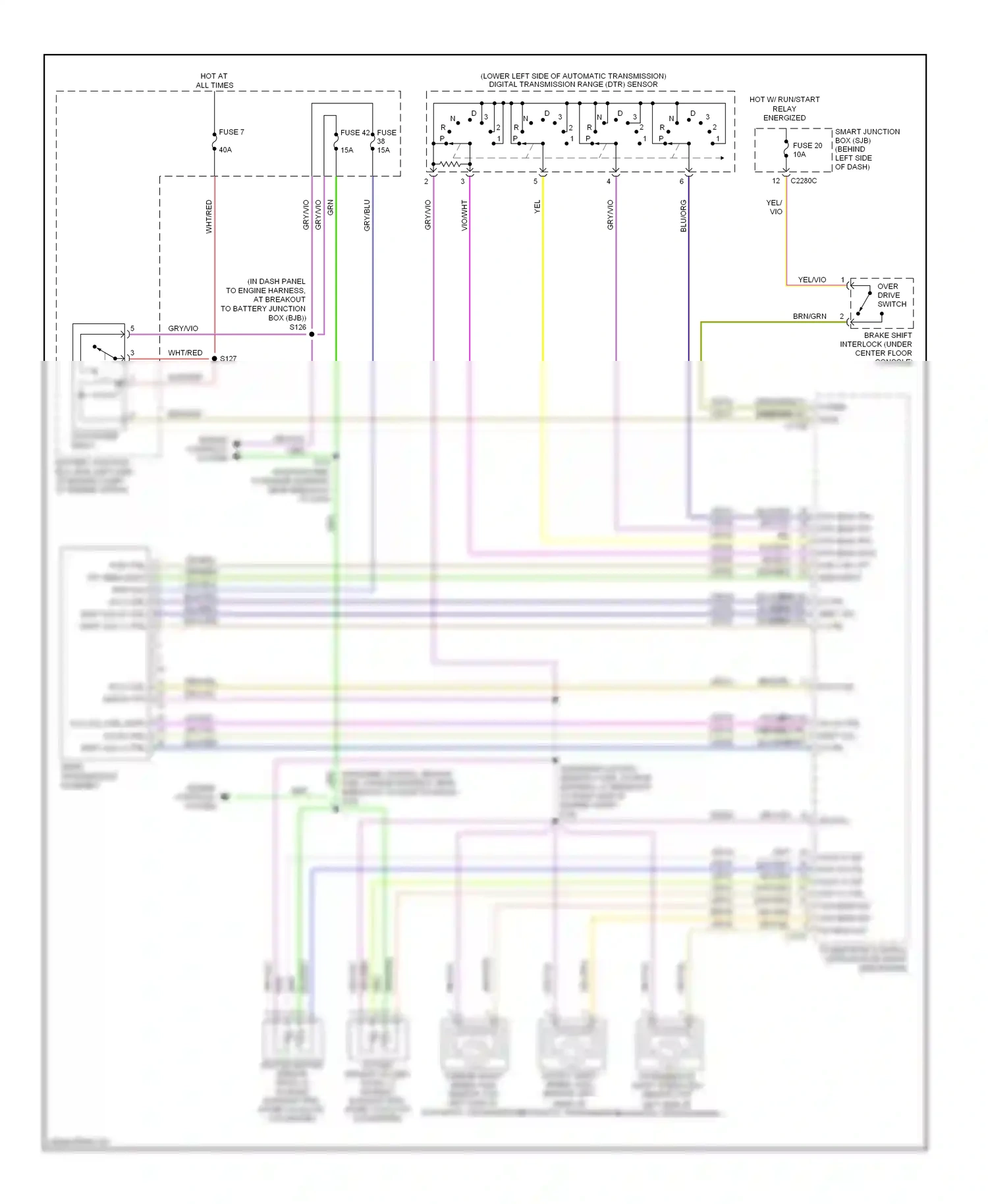 Ford Explorer IV (2005-2010) powertrain control module (pcm) (right side engine) wiring diagram  (1 of 8)