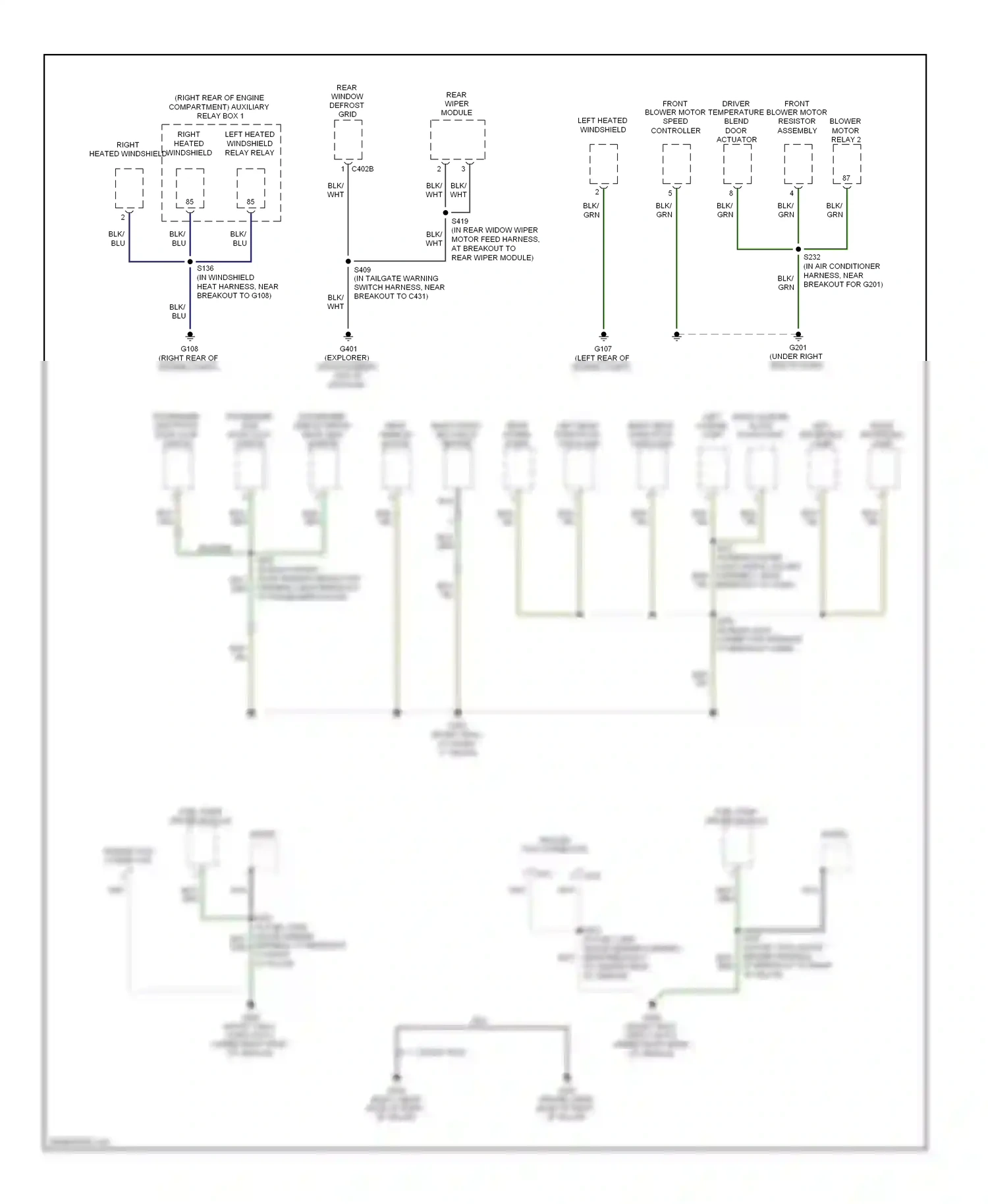 Ford Explorer IV (2005-2010) shield wiring diagram  (3 of 7)