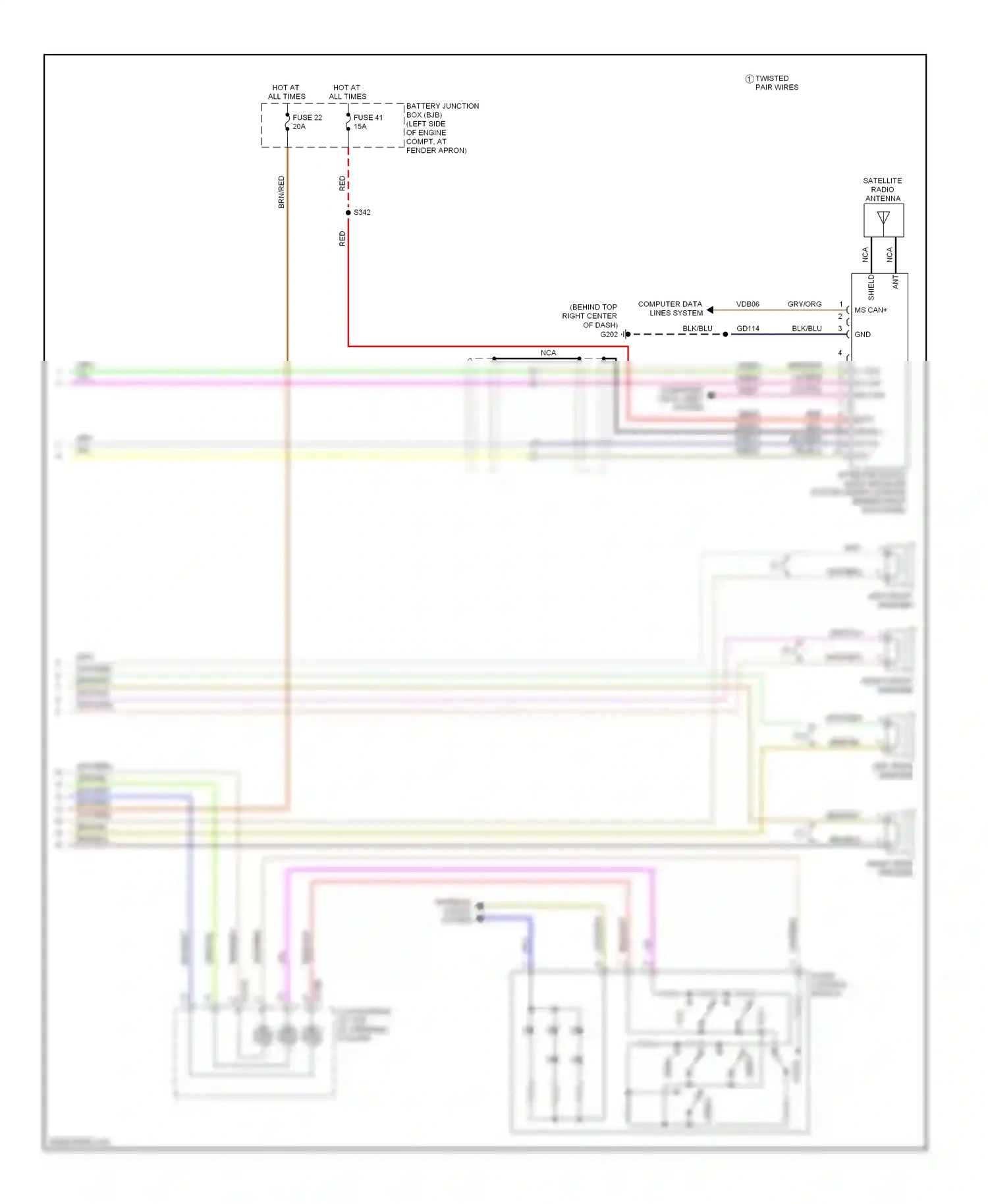 Ford Explorer IV (2005-2010) shield wiring diagram  (4 of 7)