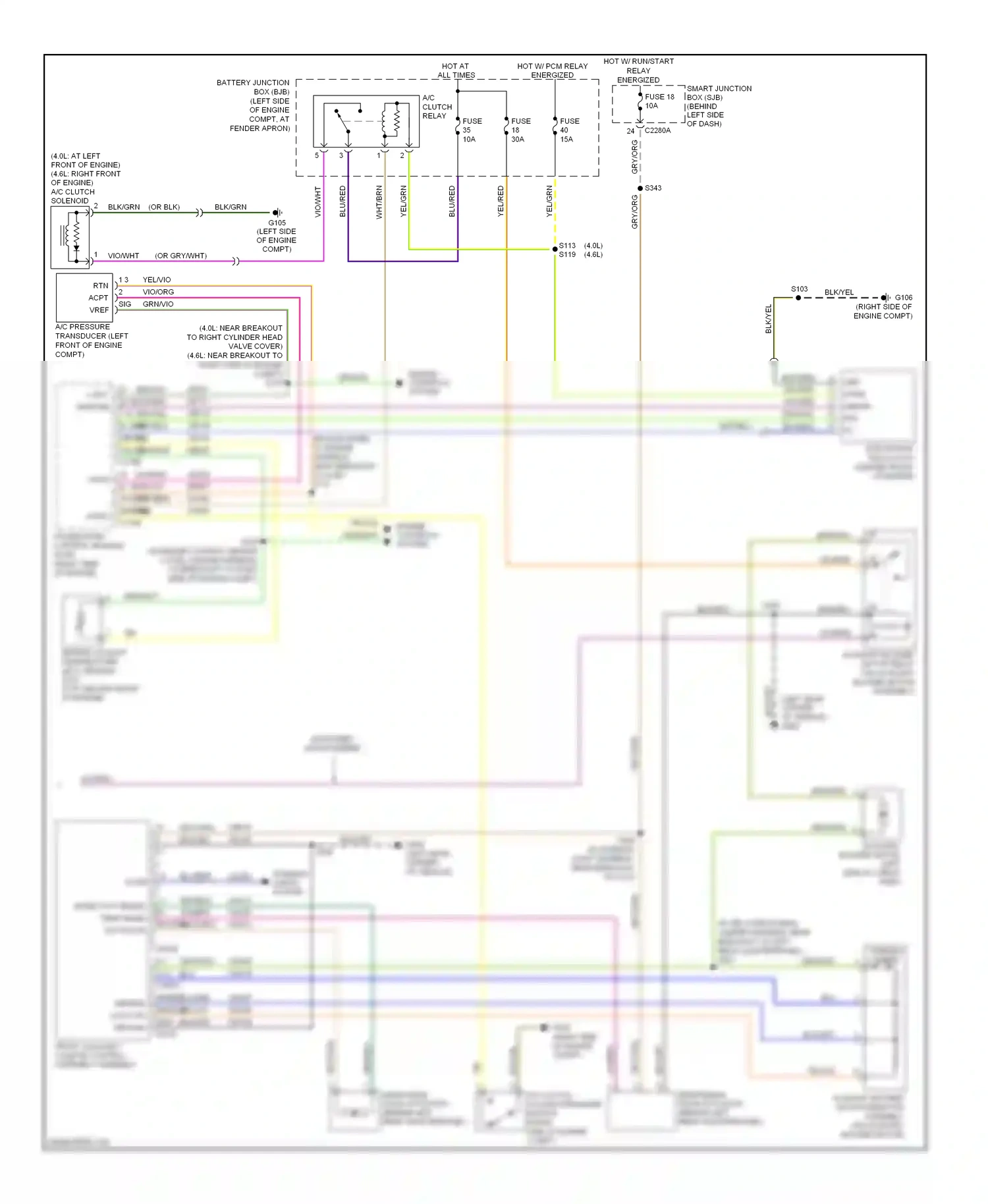 Wiring diagram wht/org for Ford Explorer IV (2005-2010) (2 of 26)