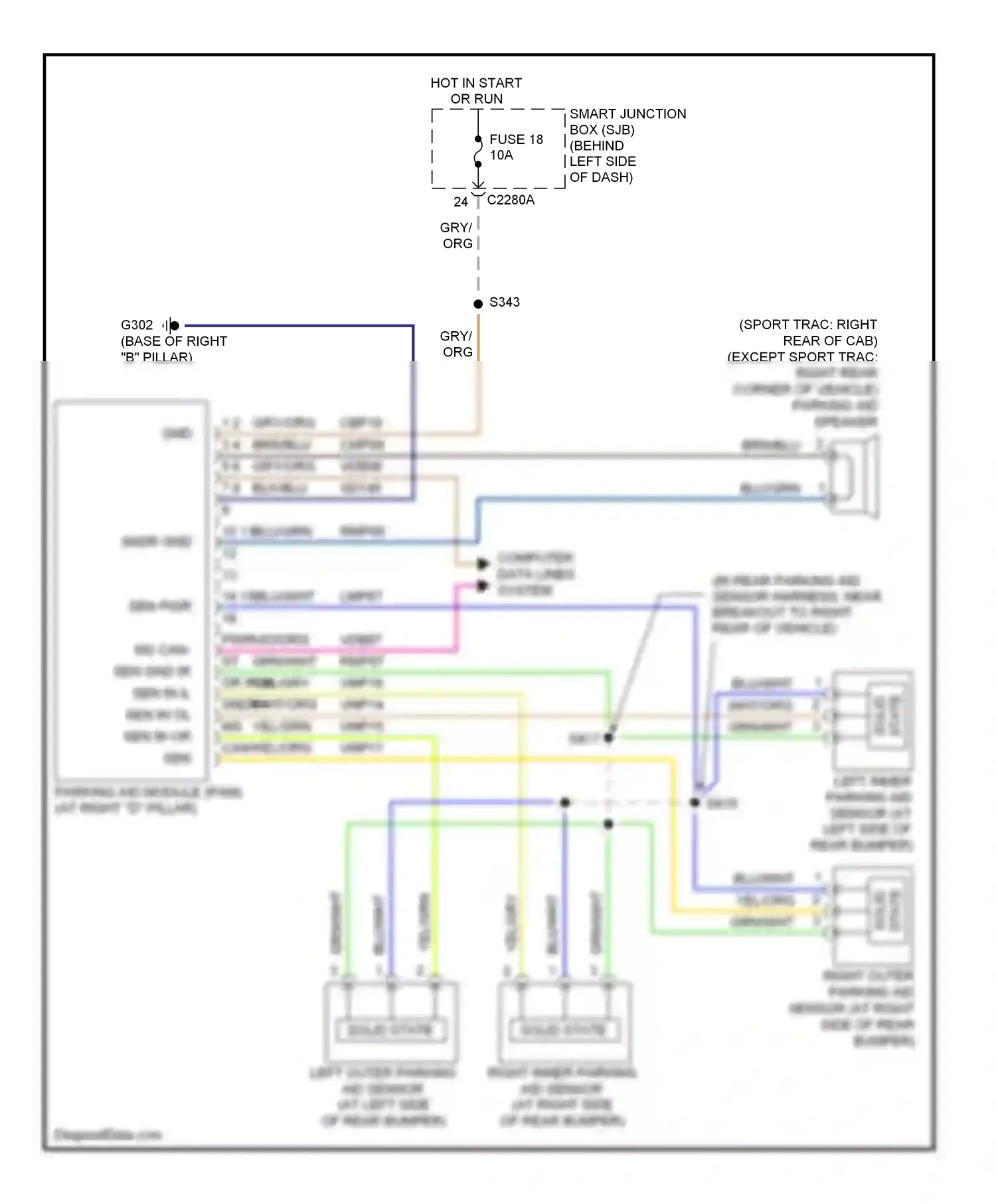 Wiring diagram wht/org for Ford Explorer IV (2005-2010) (17 of 26)