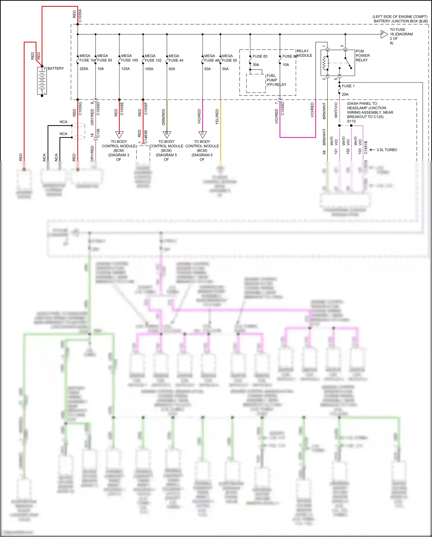 Wiring diagram 3.5l, 3.7l for Ford Explorer V facelift 2 (2017-2019) (3 of 4)