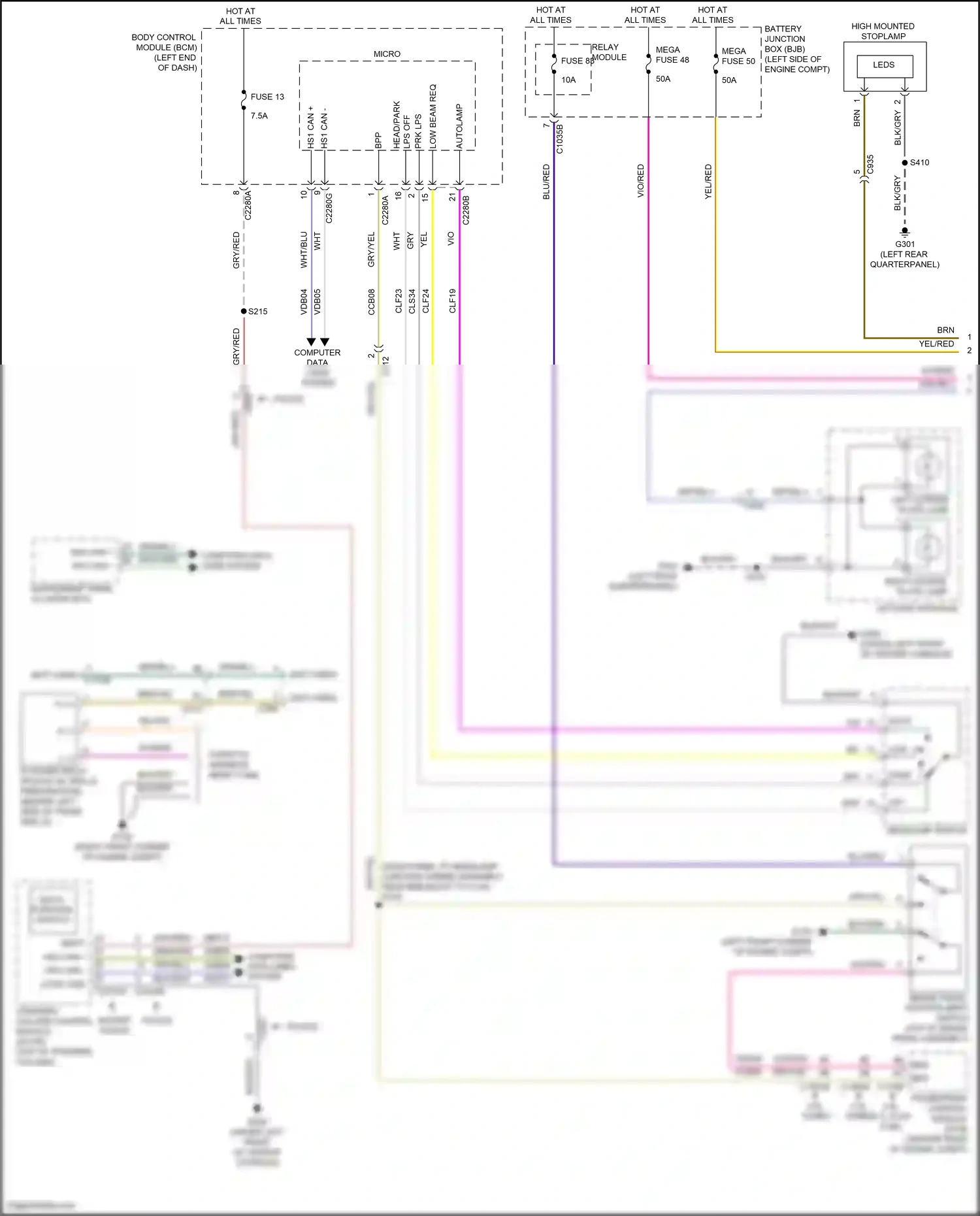 Wiring diagram brn/yel for Ford Explorer V facelift 2 (2017-2019) (23 of 56)
