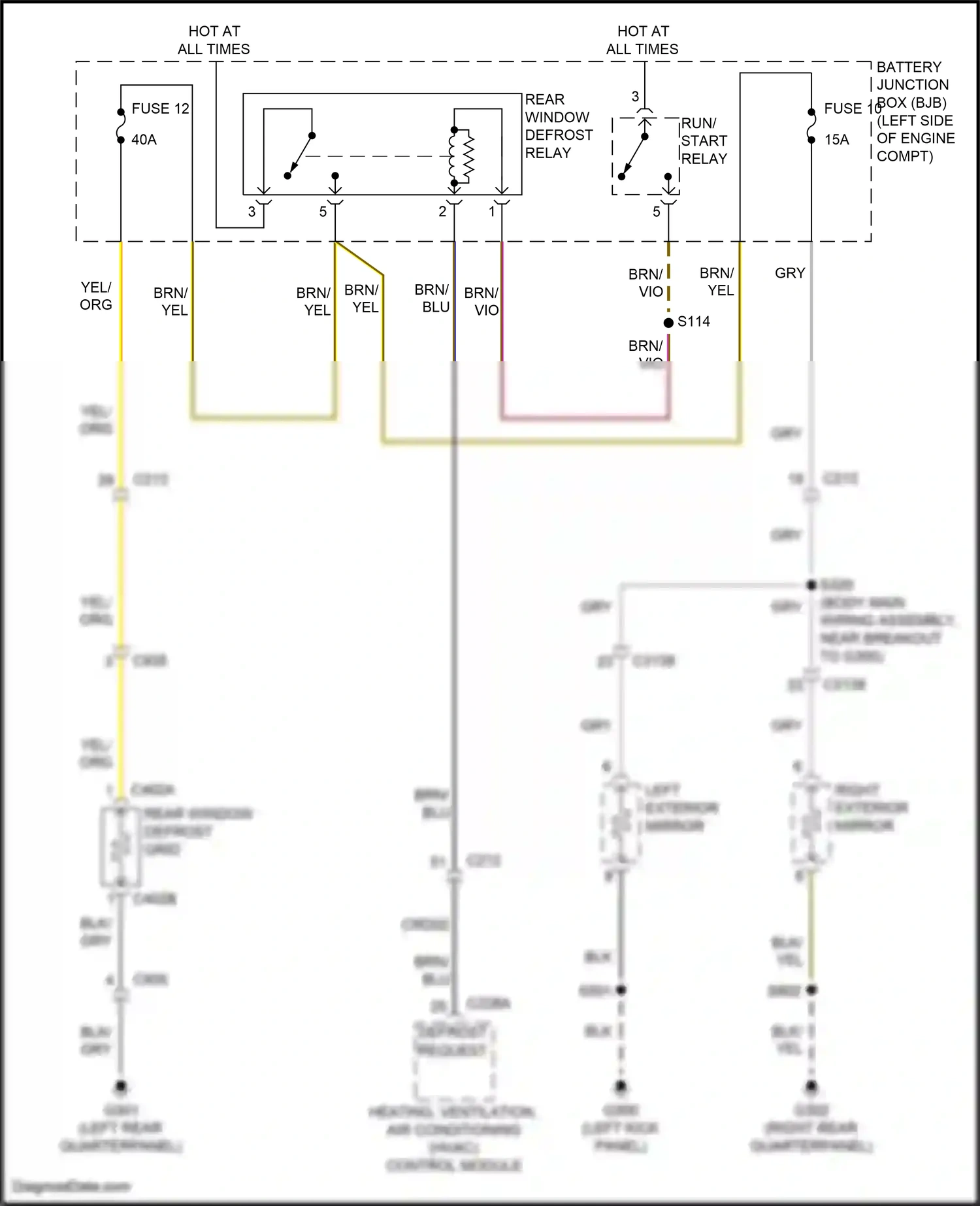Ford Explorer V facelift 2 (2017-2019) defrost request wiring diagram  (1 of 1)