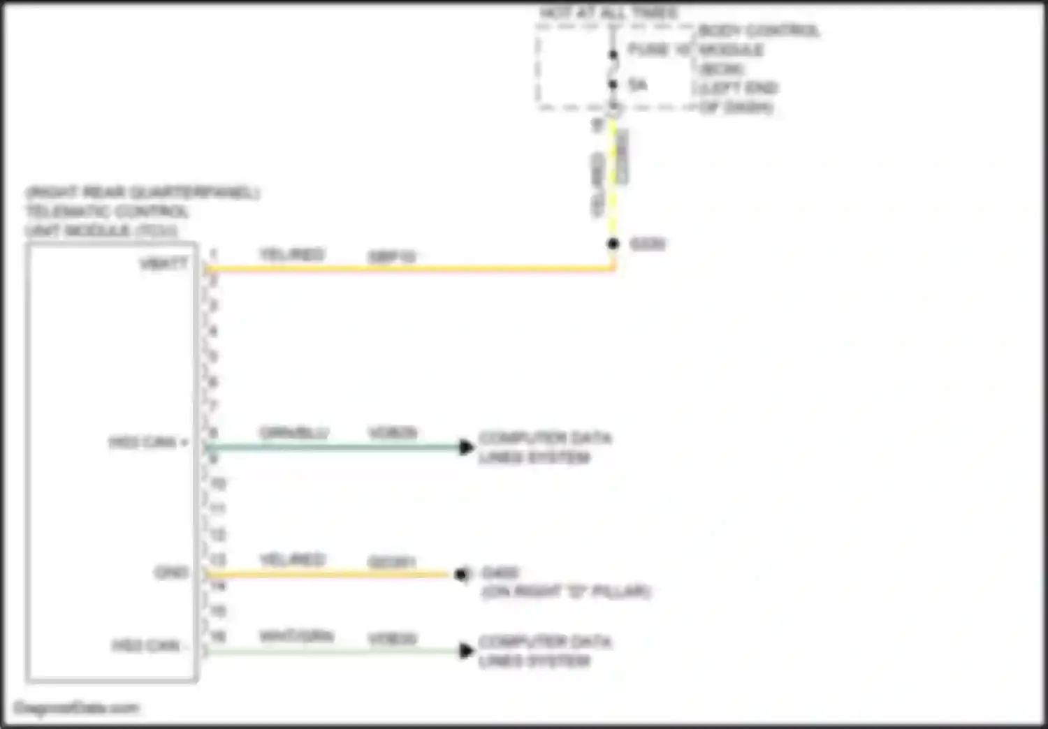 Wiring diagram fuse 10 for Ford Explorer V facelift 2 (2017-2019) (1 of 4)