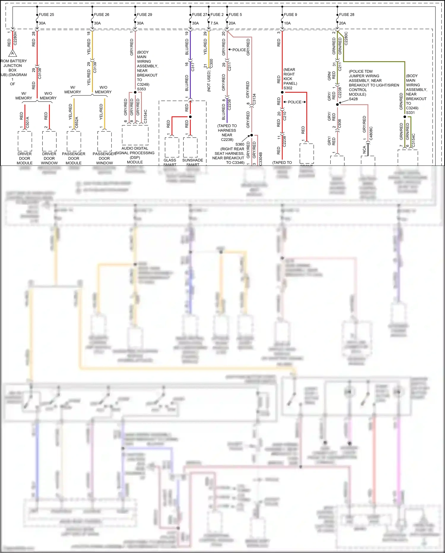 Wiring diagram fuse 28 for Ford Explorer V facelift 2 (2017-2019) (4 of 6)