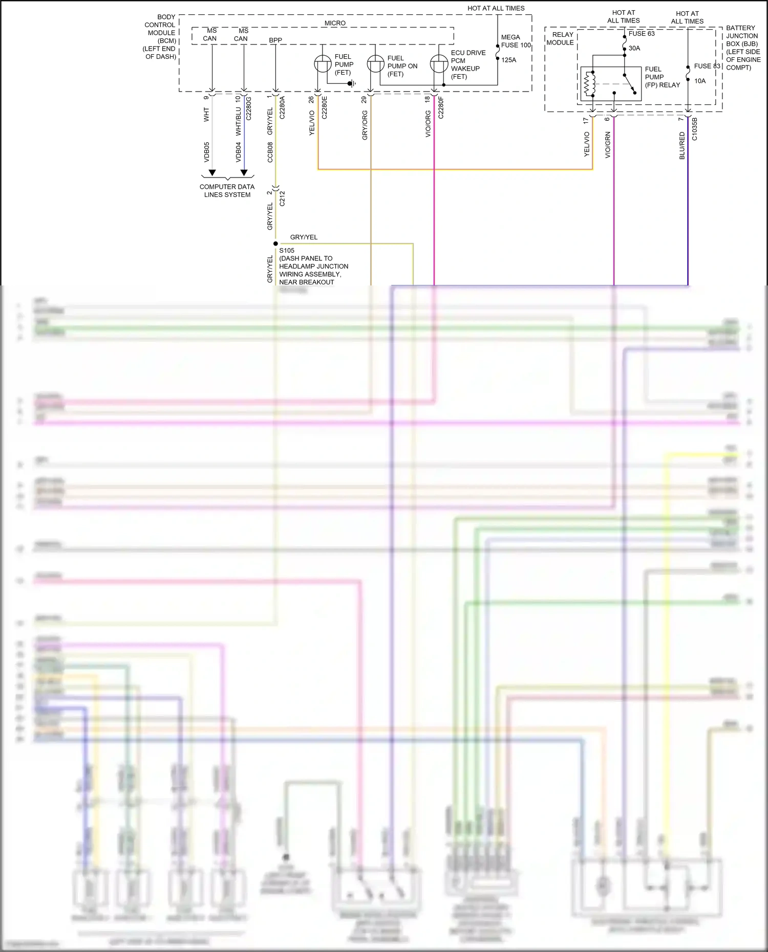 Wiring diagram fuse 63 for Ford Explorer V facelift 2 (2017-2019) (2 of 4)