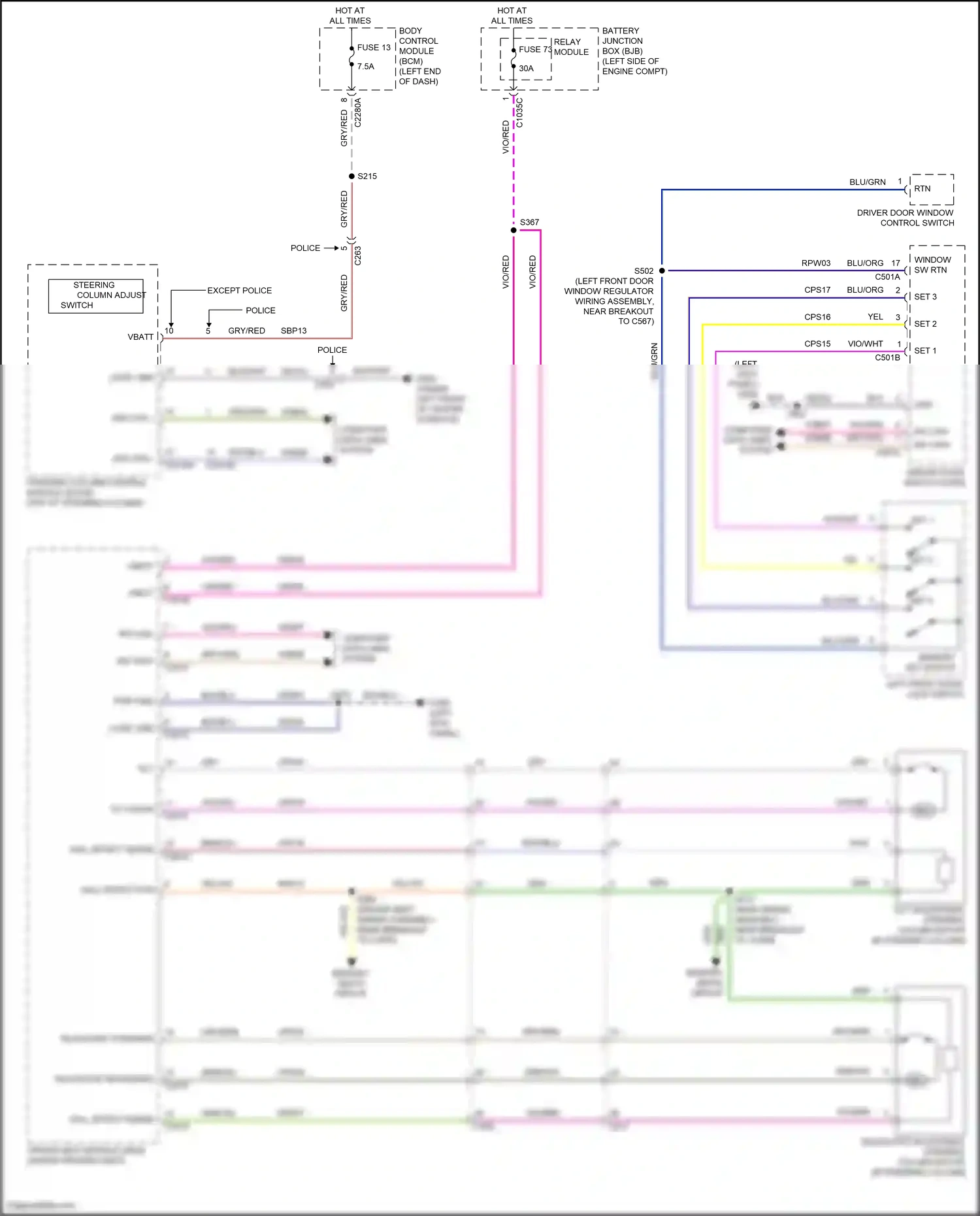 Wiring diagram gry/blu for Ford Explorer V facelift 2 (2017-2019) (50 of 60)