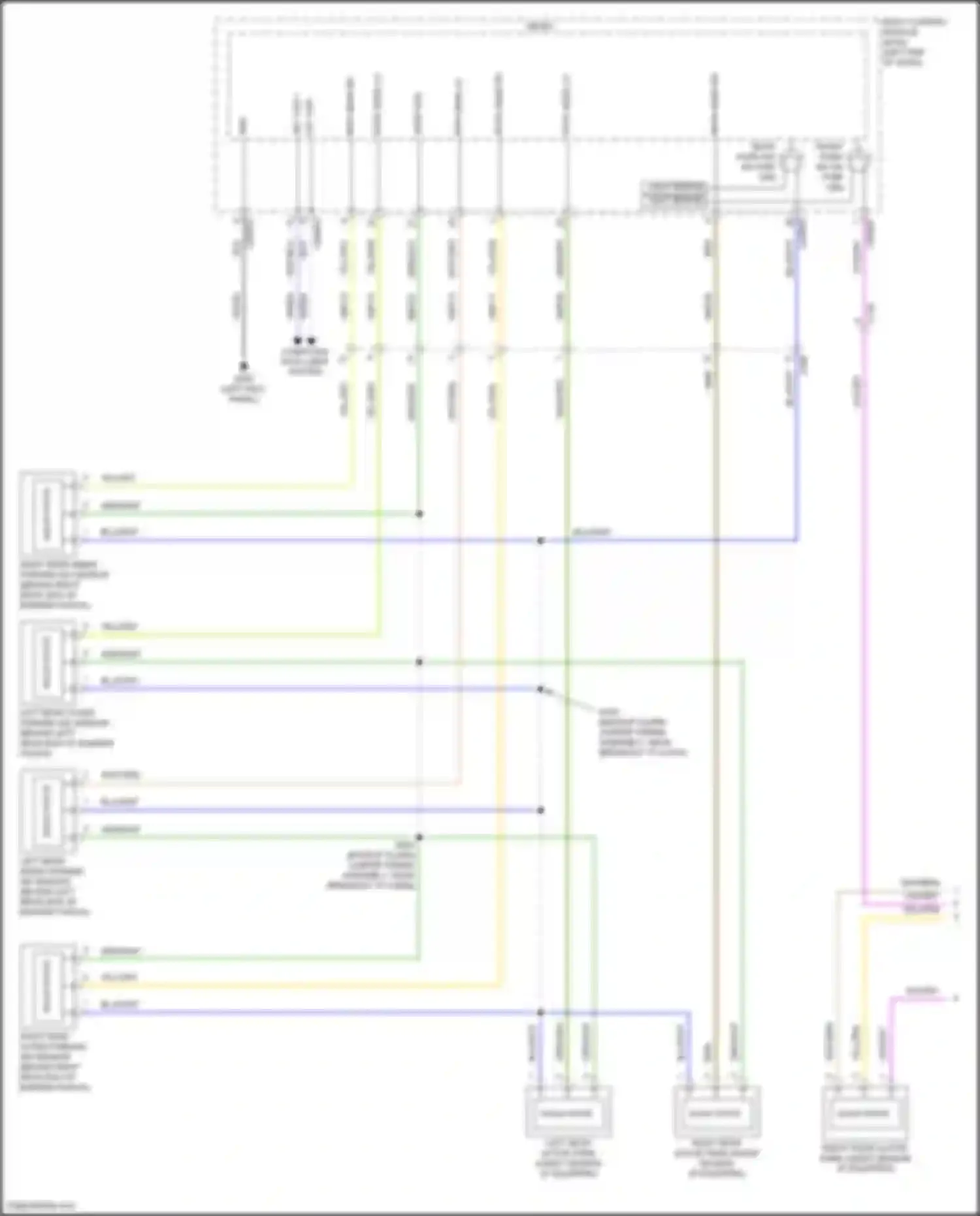 Wiring diagram left rear outer parking aid sensor for Ford Explorer V facelift 2 (2017-2019) (1 of 1)