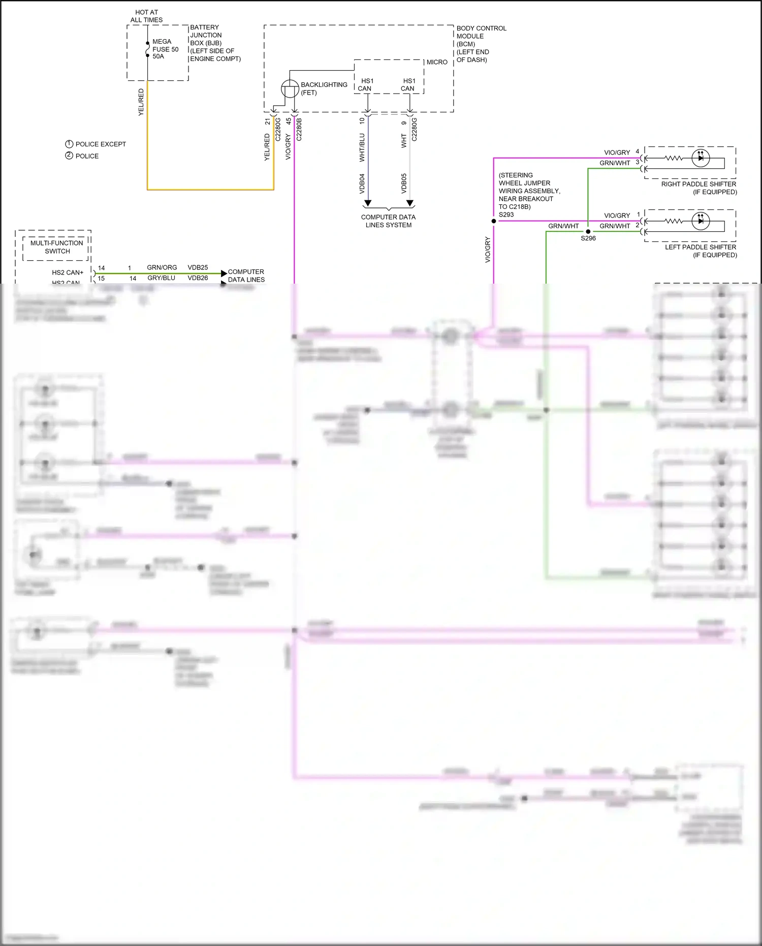 Wiring diagram left steering wheel switch for Ford Explorer V facelift 2 (2017-2019) (2 of 12)