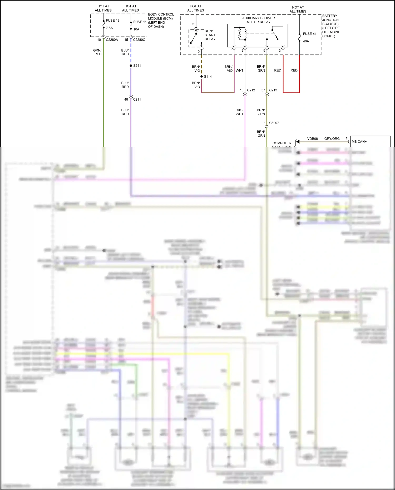 Wiring diagram lh high led for Ford Explorer V facelift 2 (2017-2019) (1 of 2)