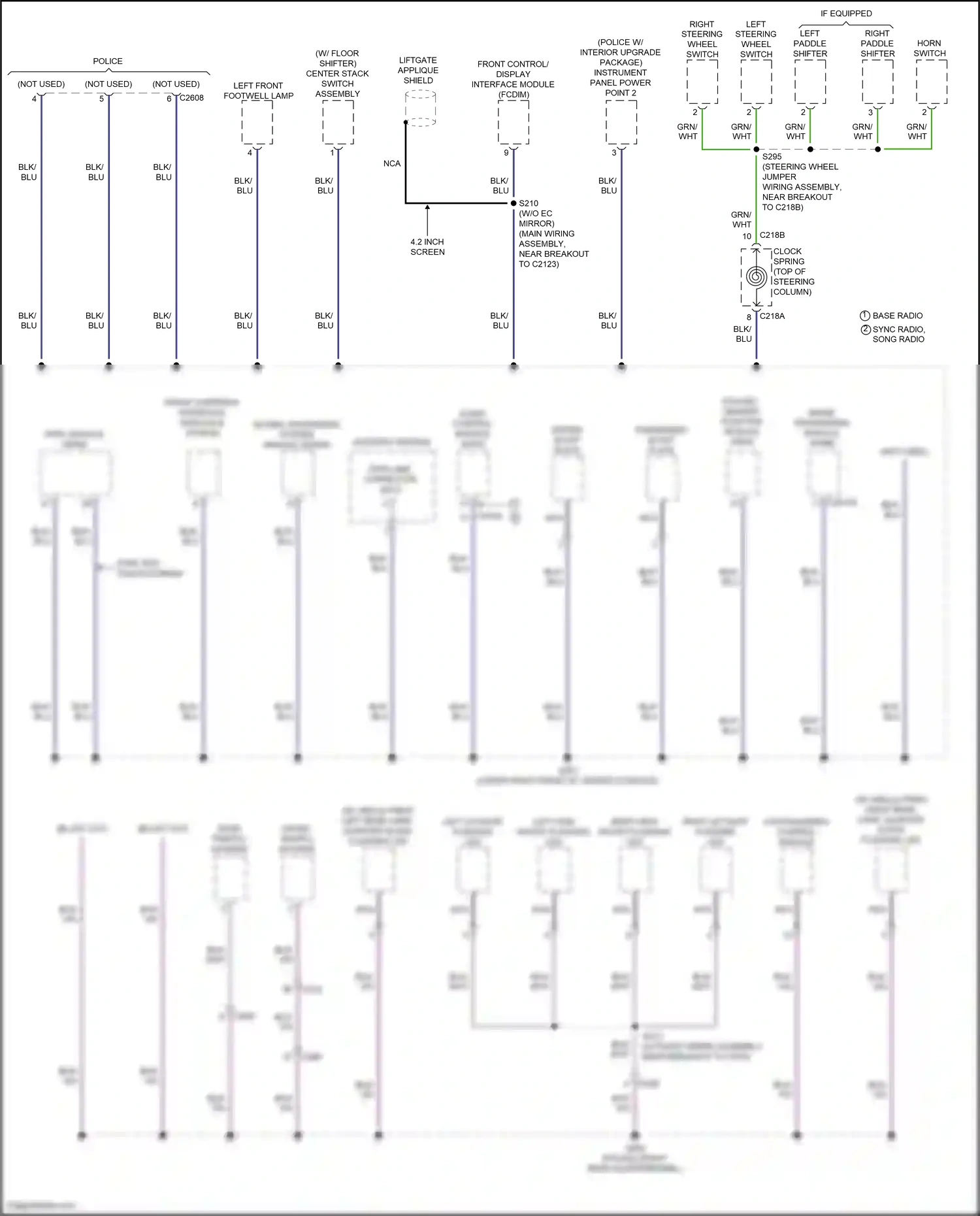 Wiring diagram passenger scuff plate for Ford Explorer V facelift 2 (2017-2019) (2 of 2)