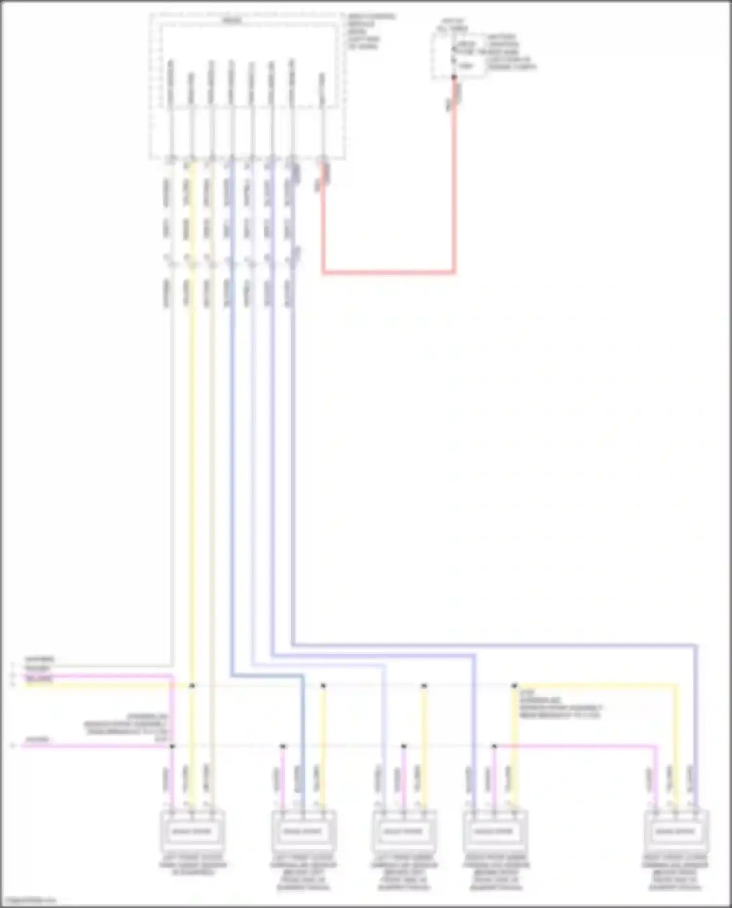 Wiring diagram right front outer parking aid sensor for Ford Explorer V facelift 2 (2017-2019) (1 of 1)