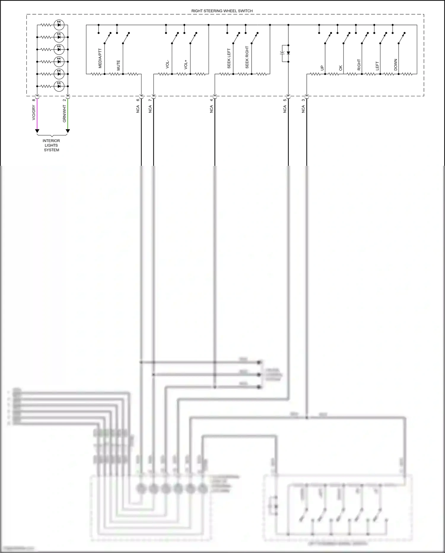 Wiring diagram right steering wheel switch for Ford Explorer V facelift 2 (2017-2019) (3 of 12)