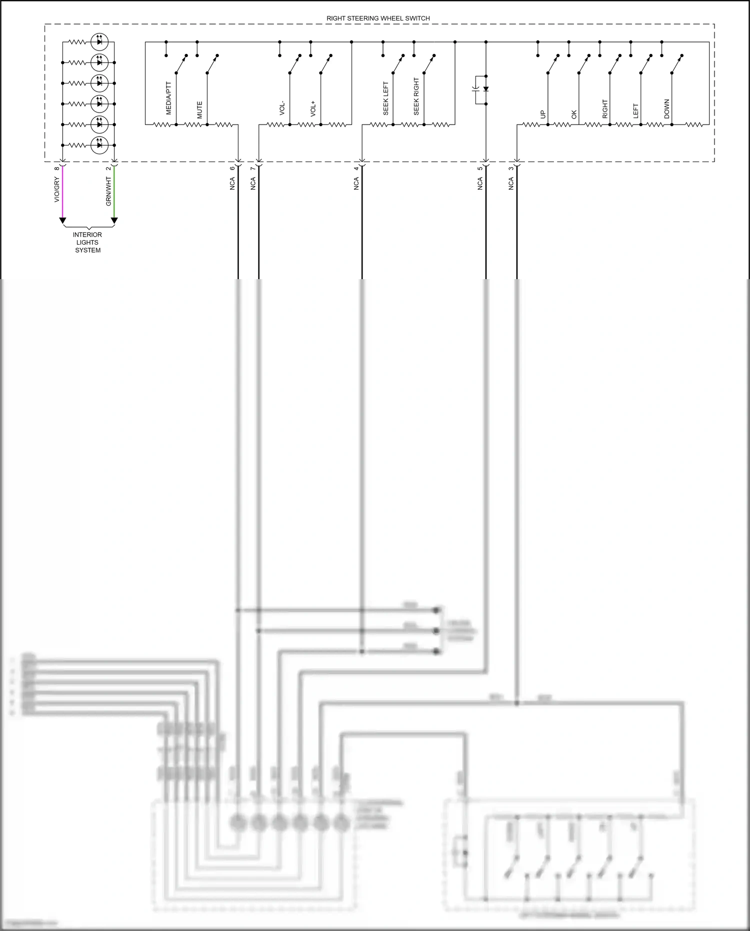 Wiring diagram right steering wheel switch for Ford Explorer V facelift 2 (2017-2019) (5 of 12)