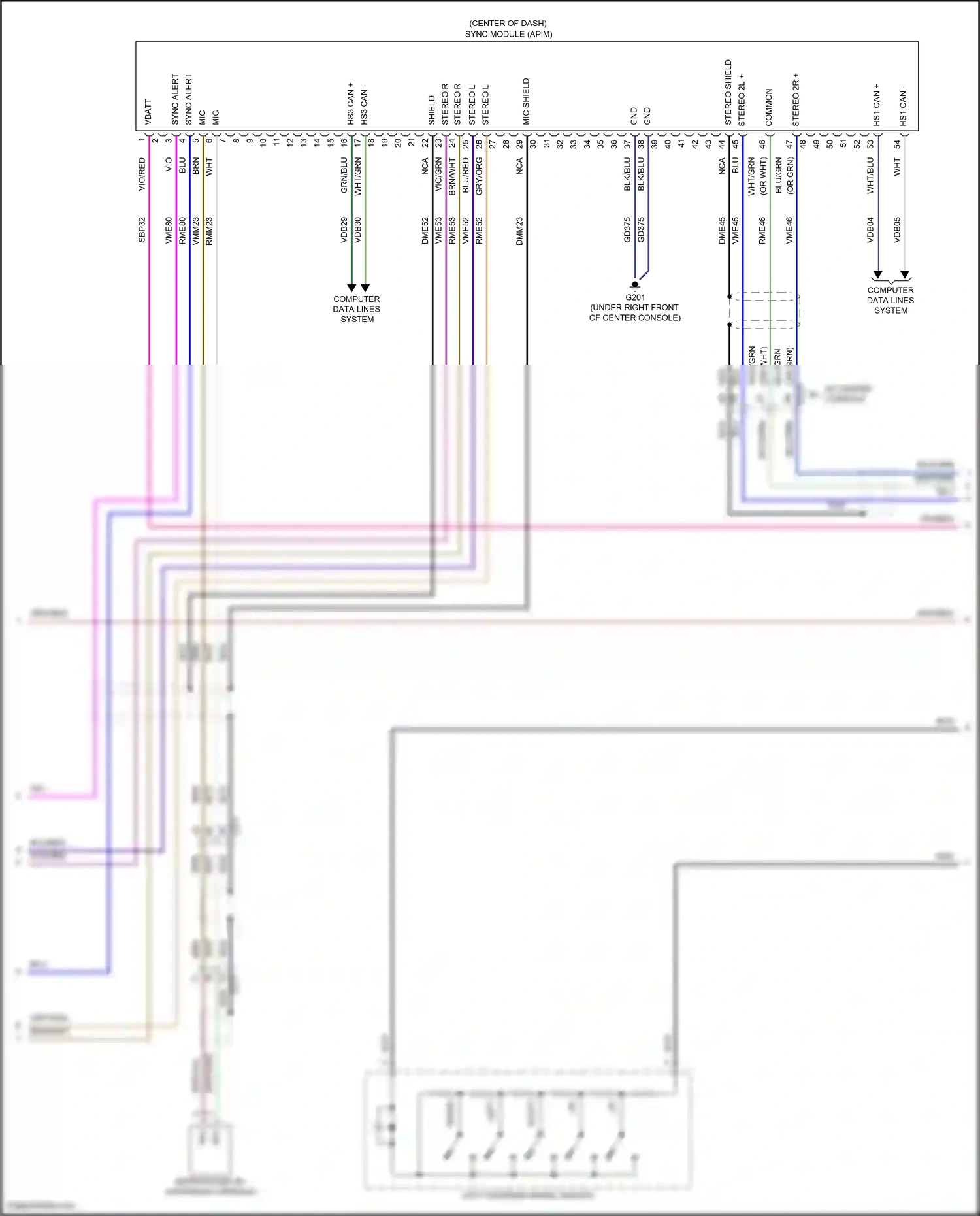 Wiring diagram vio/red for Ford Explorer V facelift 2 (2017-2019) (13 of 53)