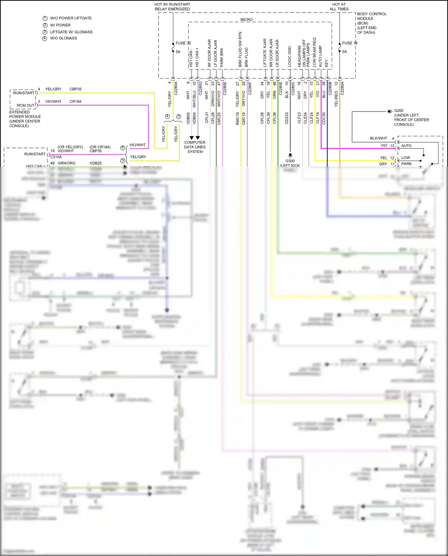 Wiring diagram vio/wht for Ford Explorer V facelift 2 (2017-2019) (13 of 54)