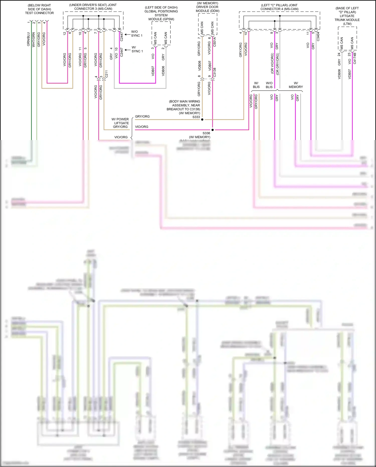 Wiring diagram w/o blis for Ford Explorer V facelift 2 (2017-2019) (1 of 4)