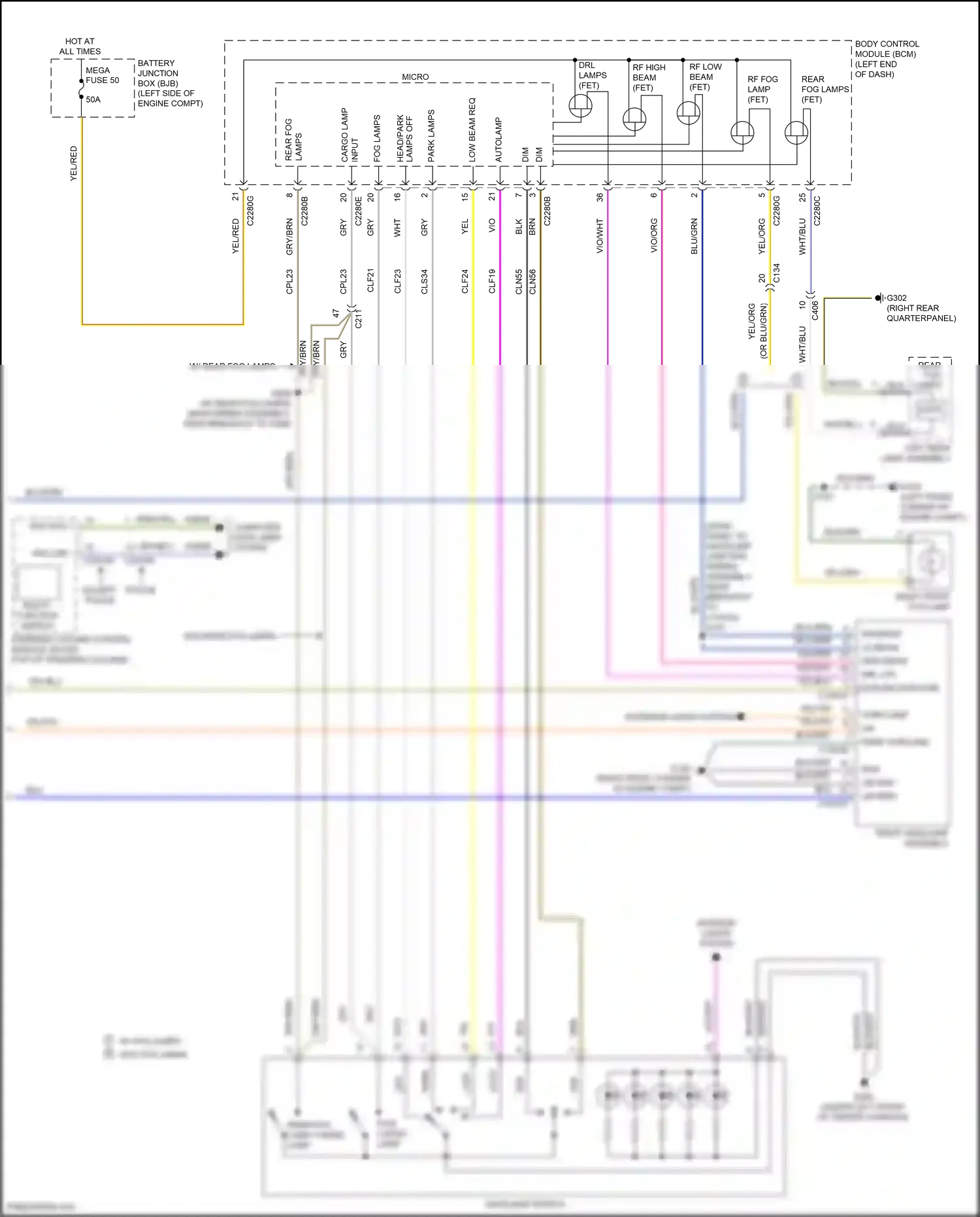 Wiring diagram yel/vio for Ford Explorer V facelift 2 (2017-2019) (6 of 62)