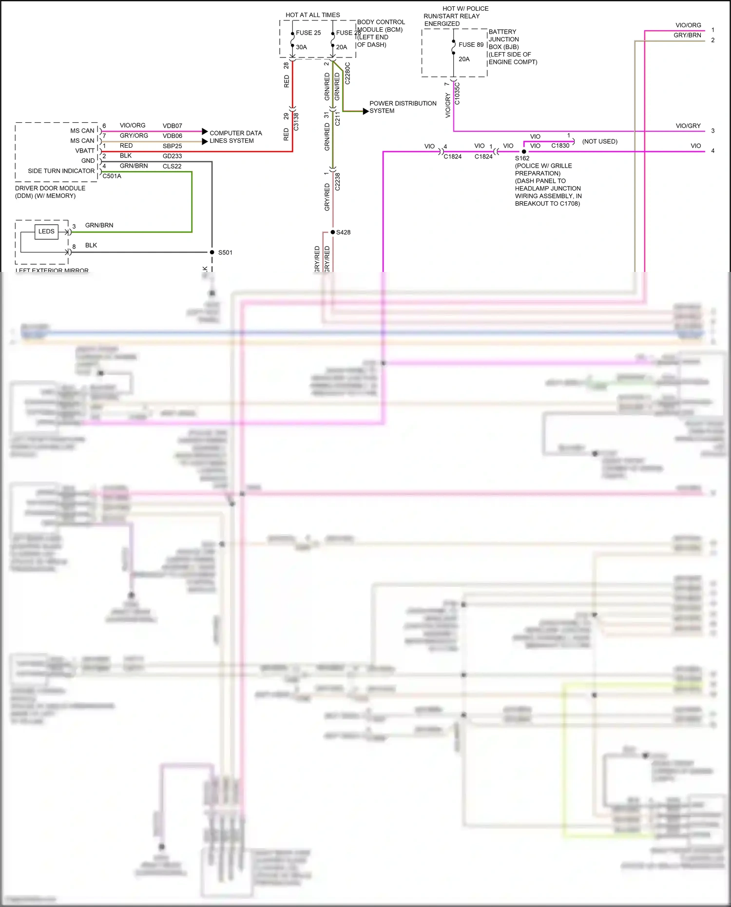Wiring diagram yel/vio for Ford Explorer V facelift 2 (2017-2019) (32 of 62)