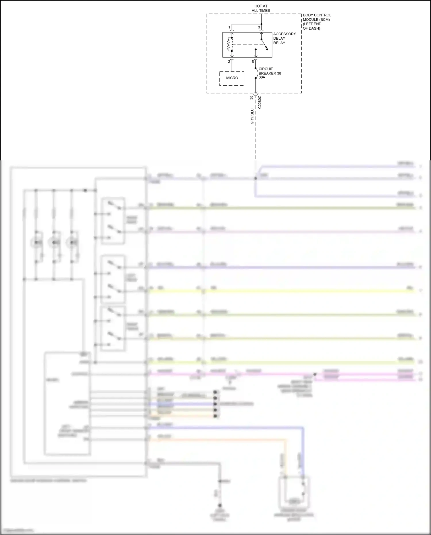 Wiring diagram blu/gry for Ford Explorer V facelift (2015-2018) (28 of 54)