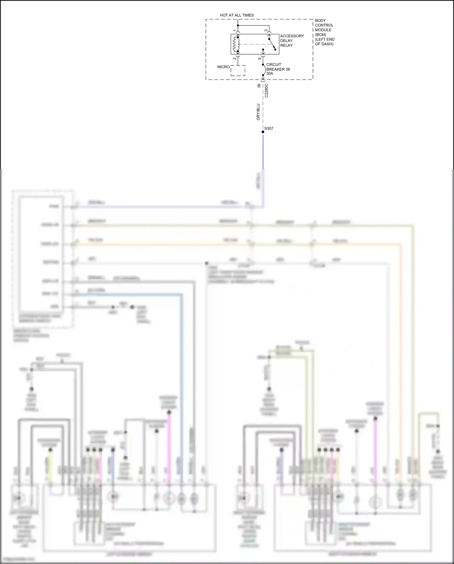 Wiring diagram driv l/r for Ford Explorer V facelift (2015-2018) (1 of 1)