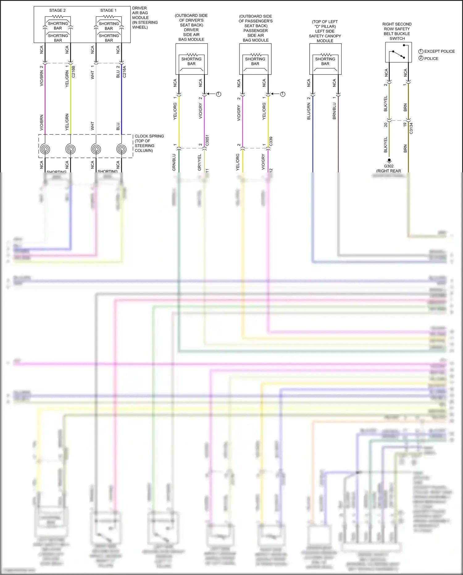 Wiring diagram driver side air bag module for Ford Explorer V facelift (2015-2018) (1 of 1)