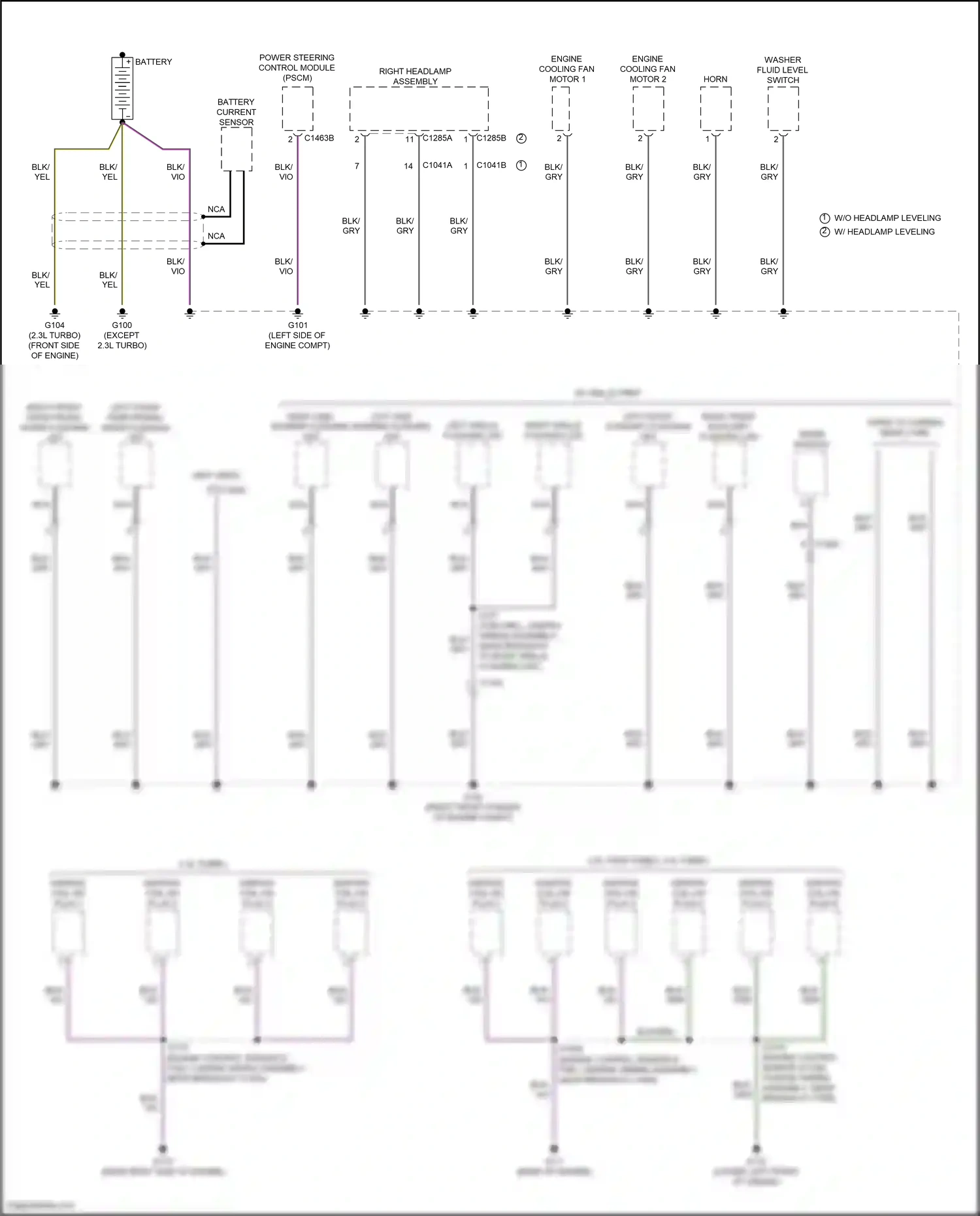 Wiring diagram engine cooling fan motor 2 for Ford Explorer V facelift (2015-2018) (3 of 3)