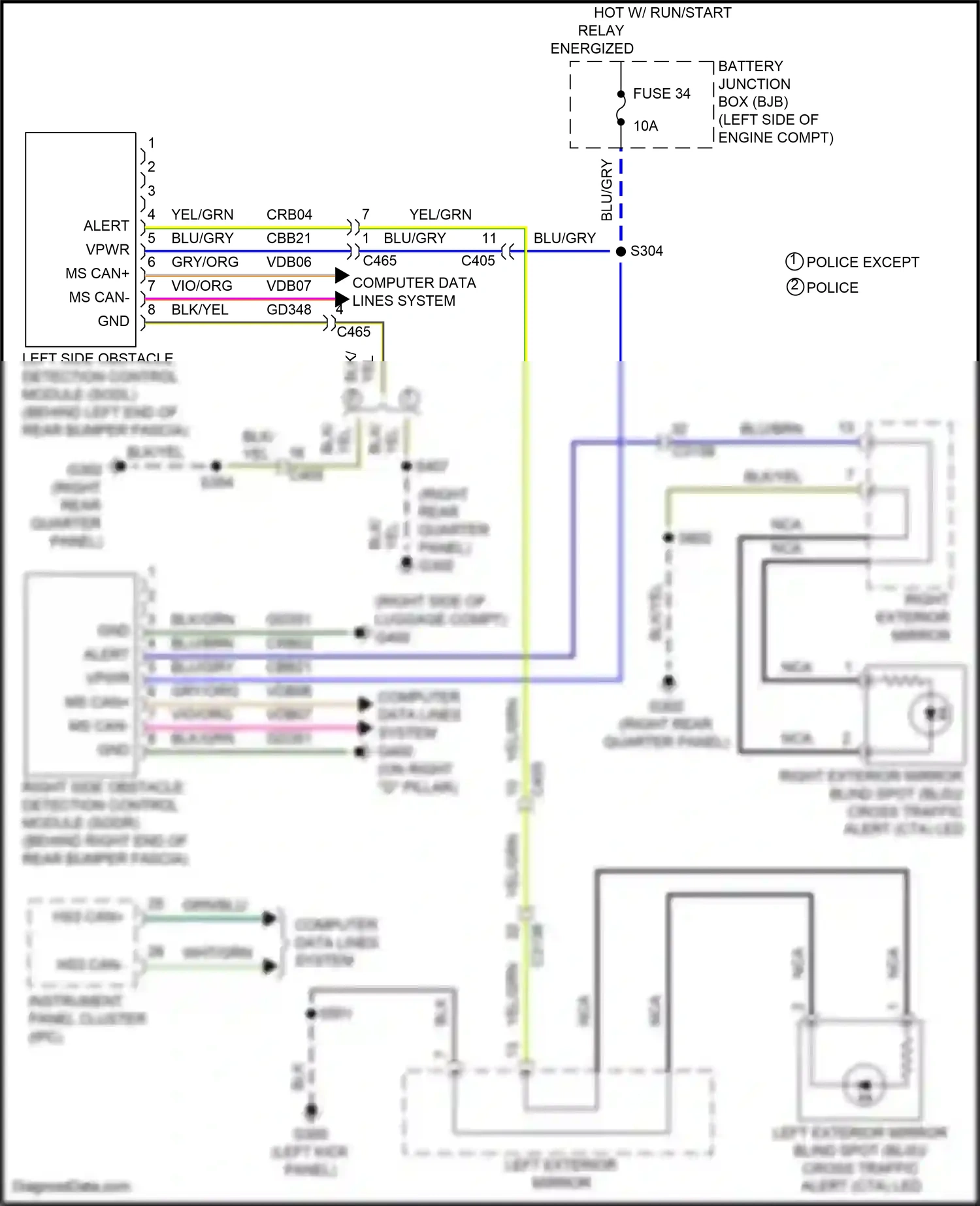 Wiring diagram fuse 34 for Ford Explorer V facelift (2015-2018) (2 of 7)