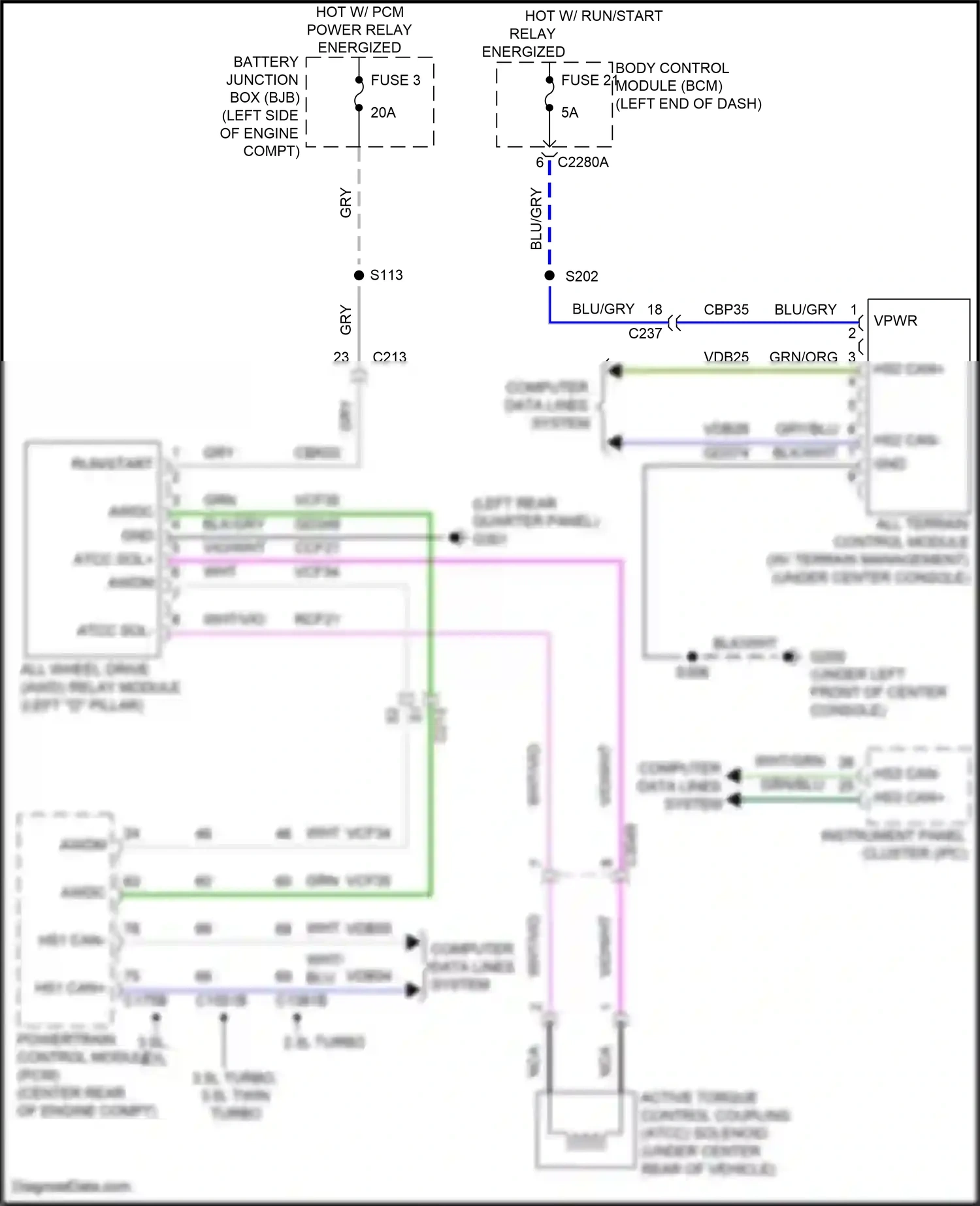 Wiring diagram gry/blu for Ford Explorer V facelift (2015-2018) (51 of 52)