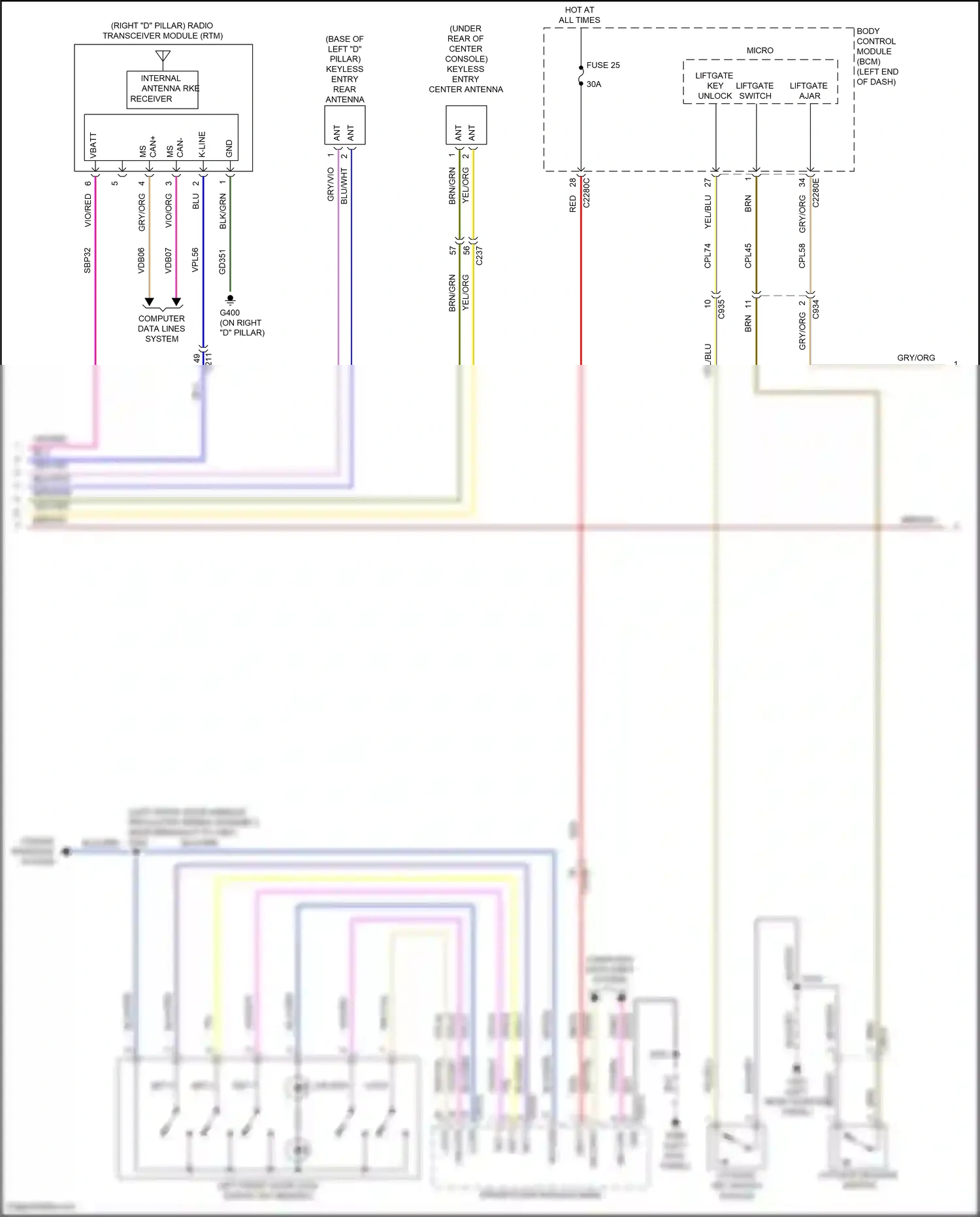 Wiring diagram gry/vio for Ford Explorer V facelift (2015-2018) (9 of 31)