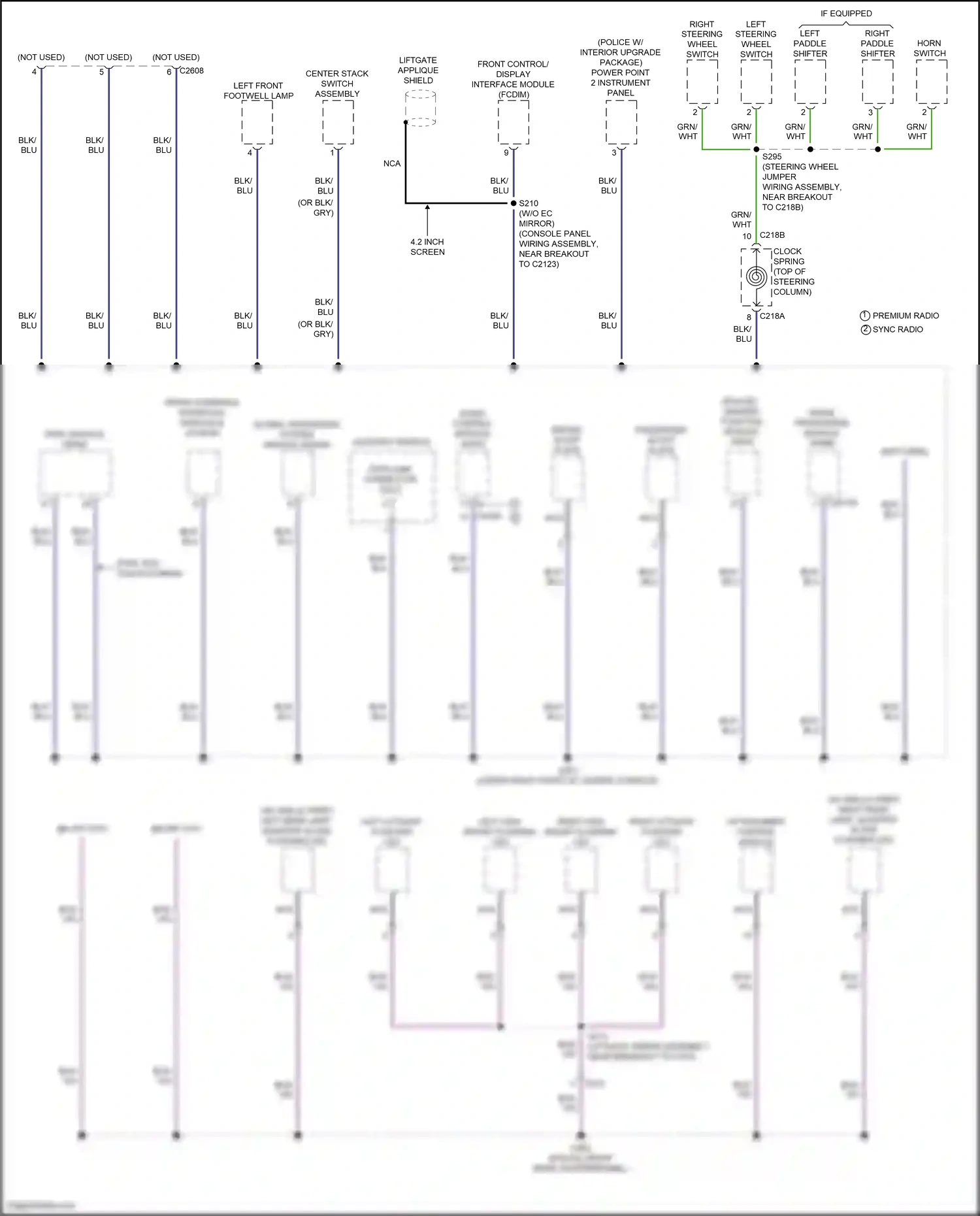 Wiring diagram horn switch for Ford Explorer V facelift (2015-2018) (1 of 2)