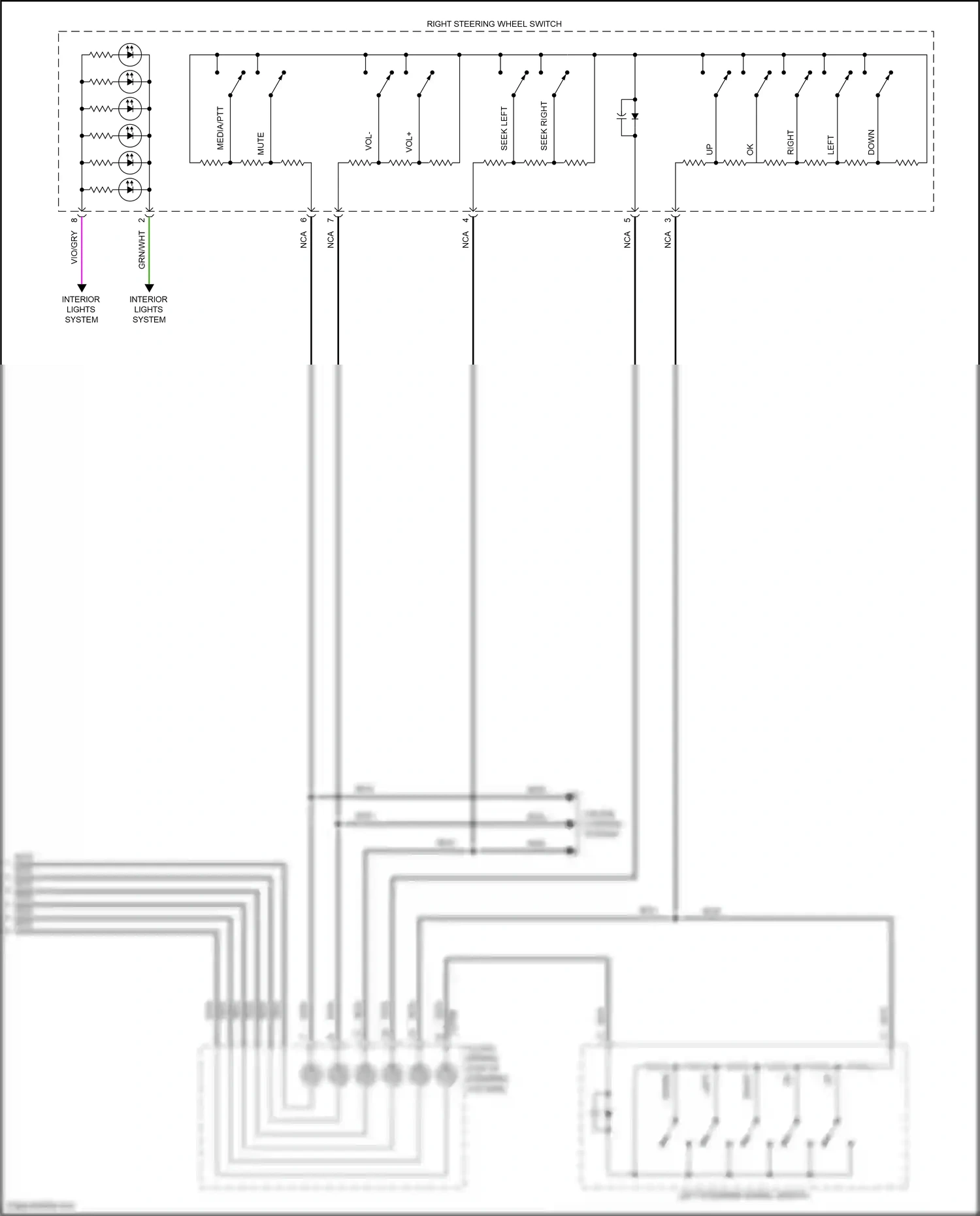 Wiring diagram left steering wheel switch for Ford Explorer V facelift (2015-2018) (5 of 10)