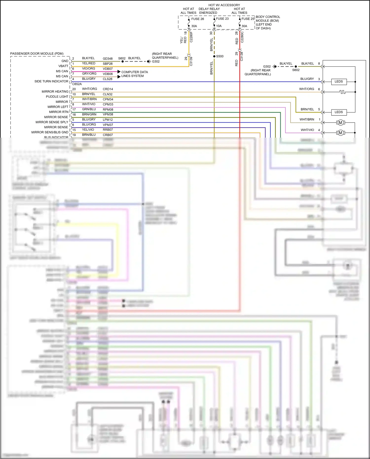 Wiring diagram mirror rtn for Ford Explorer V facelift (2015-2018) (1 of 1)